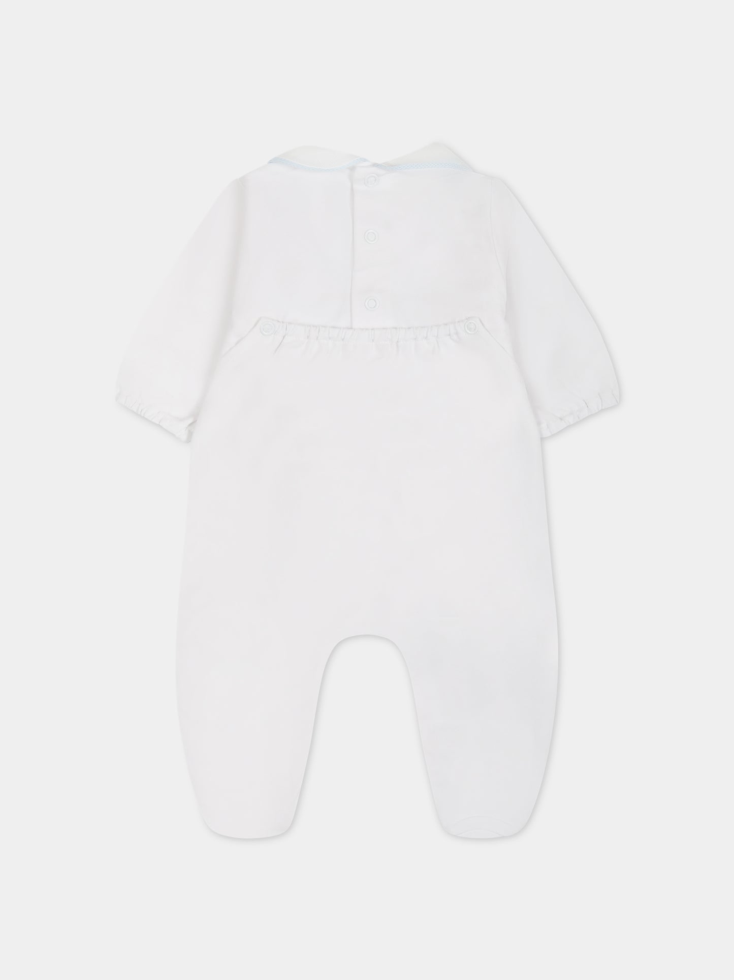 Tutina bianco per neonato con scritta Prince ,Little Bear,6044 BIANCO/CIELO