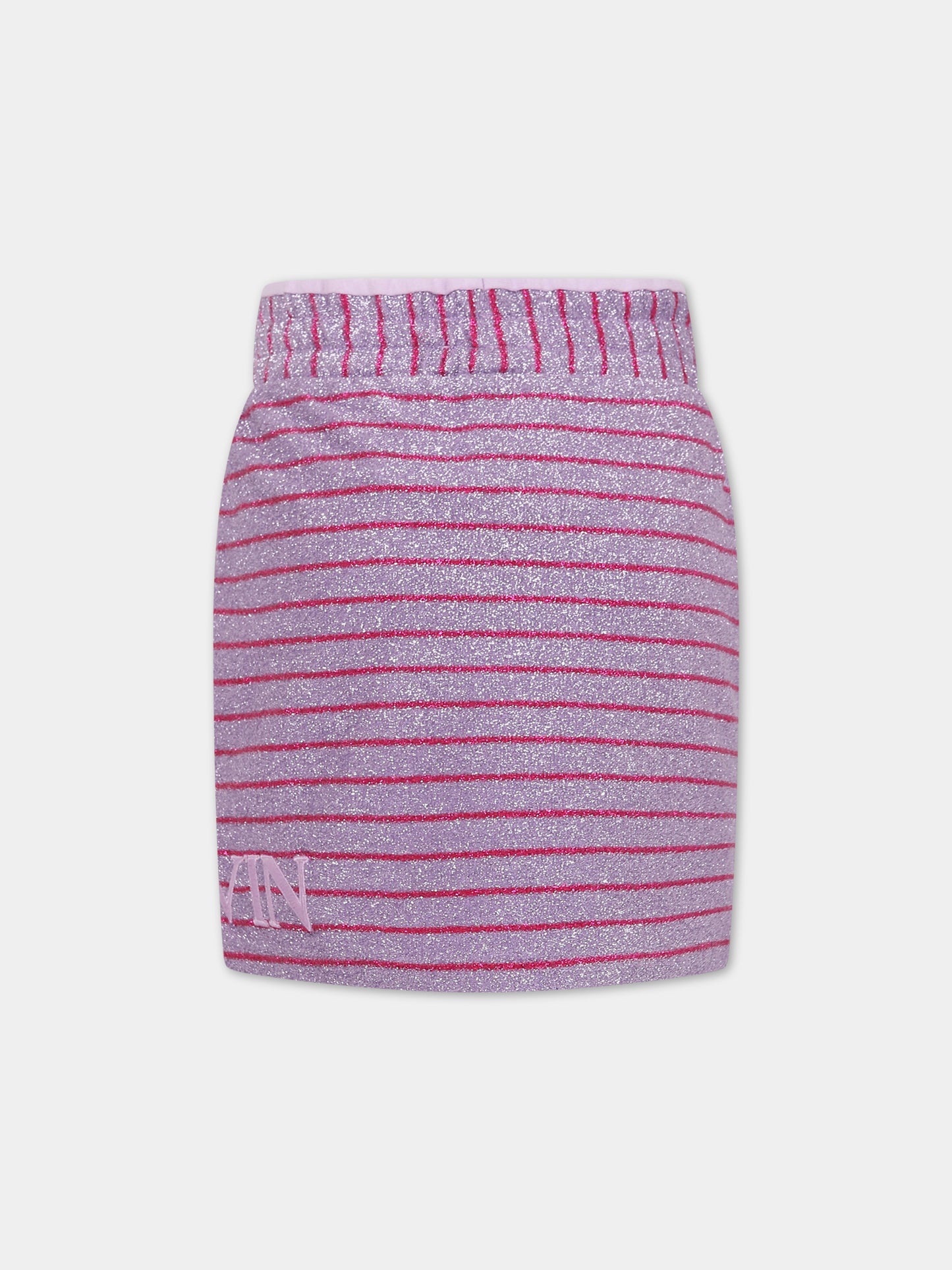 Gonna viola per bambina con logo,Lanvin Petite,N13022 933