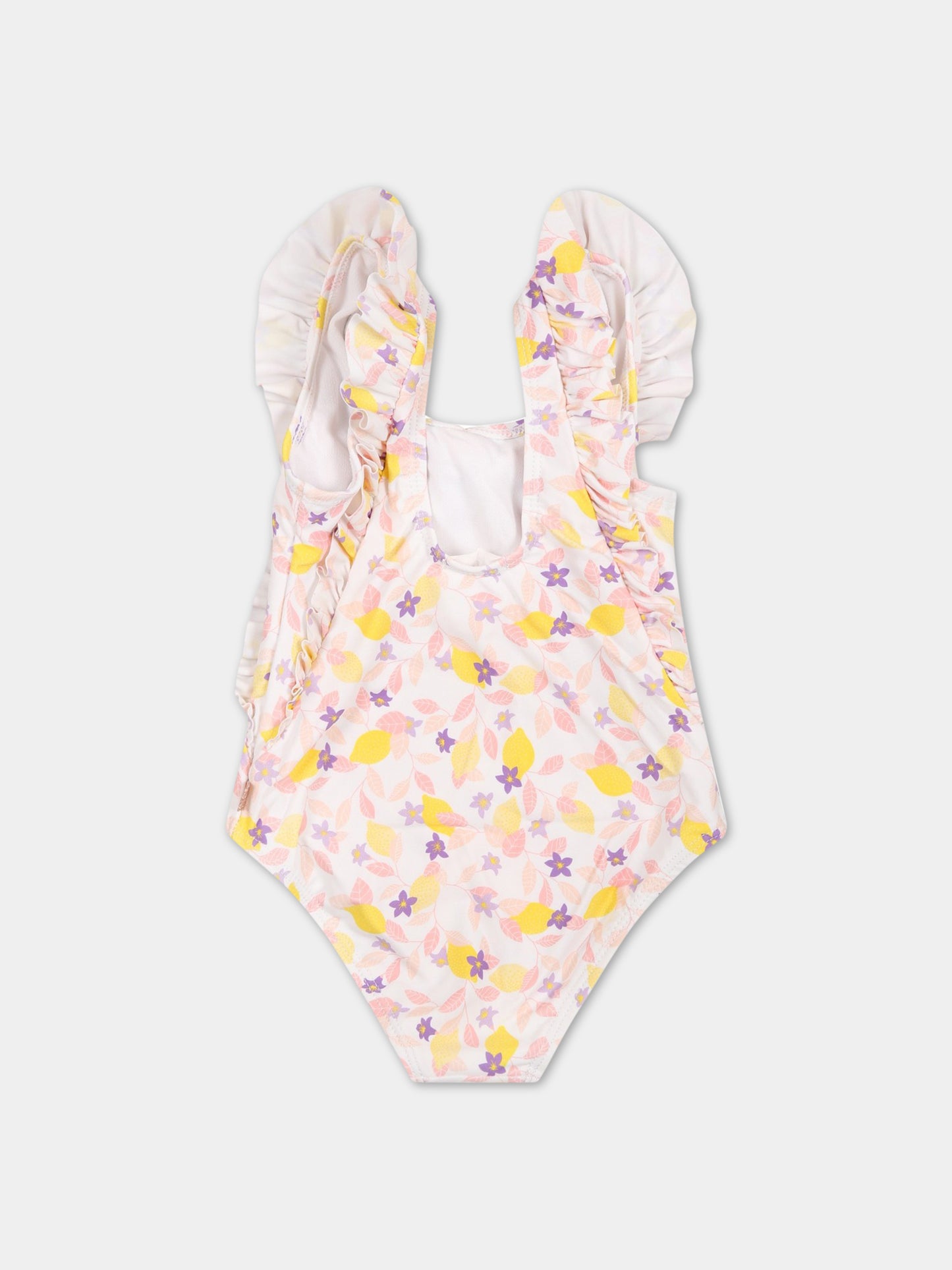 Costume multicolor intero per neonata con stampa fiori,Carrement Beau,Y00061 10P