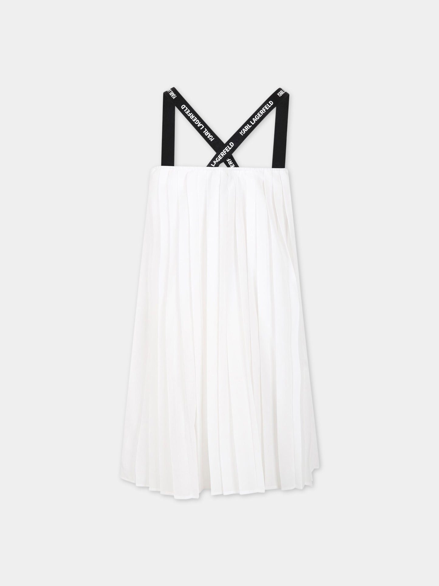 Vestito biancoper bambina con logo,Karl Lagerfeld Kids,Z12246 10P