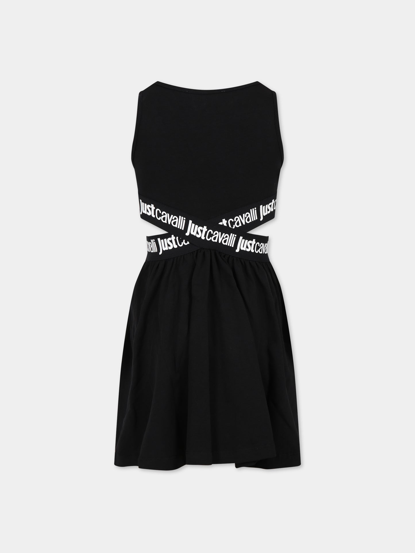 Vestito nero per bambina con logo,Just Cavalli,JFAB004 JE95 N004