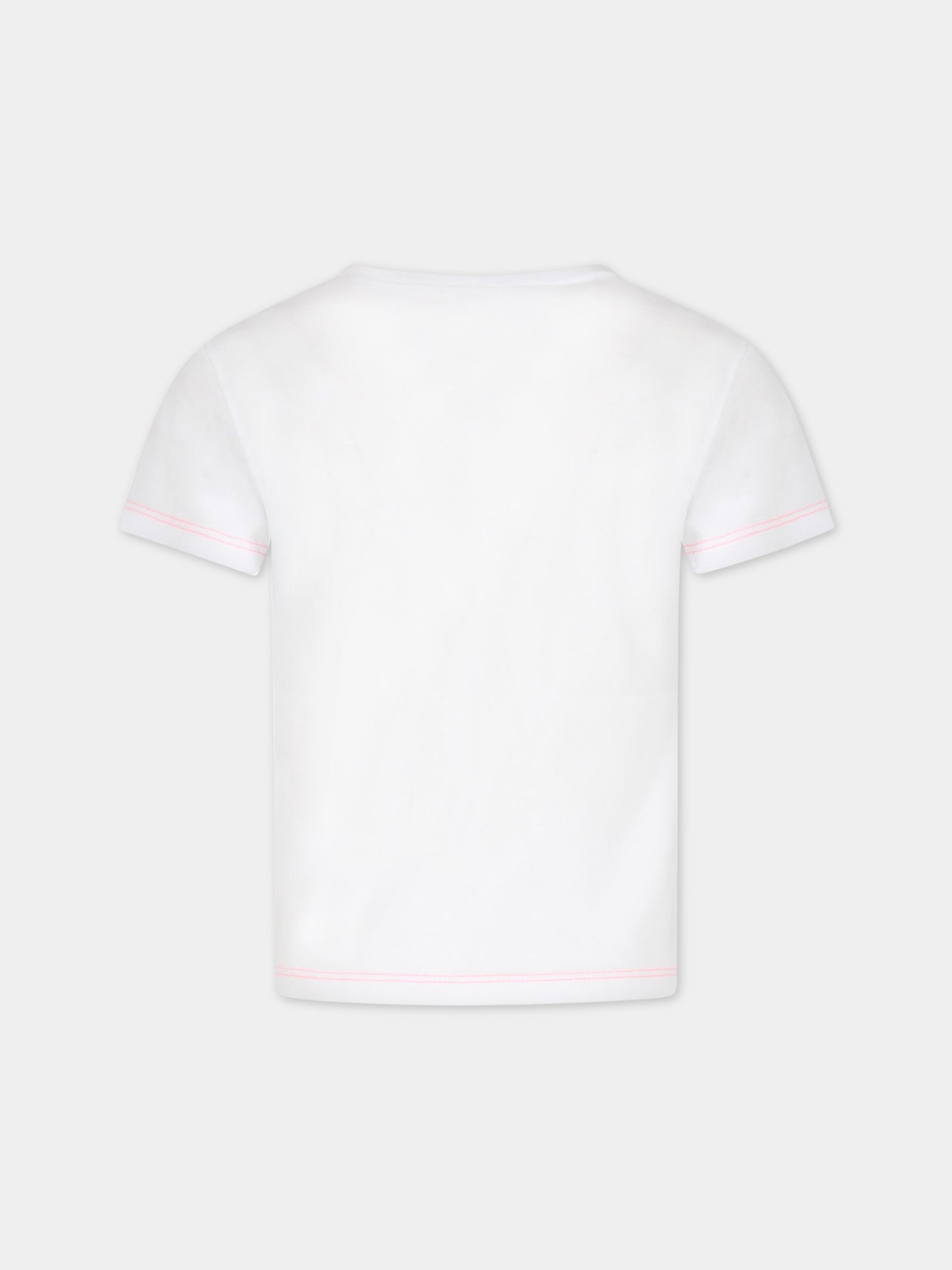 T-shirt bianca per bambina con farfalla,Billieblush,U15B09 10P