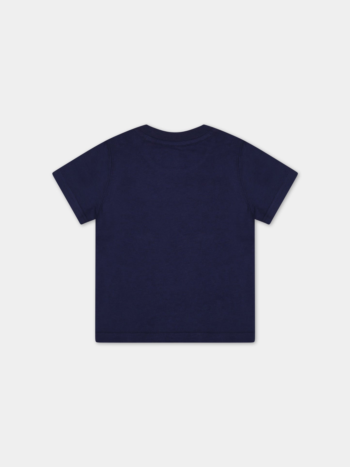 T-shirt blu per neonato con logo bianco,Timberland,T05K87 85T