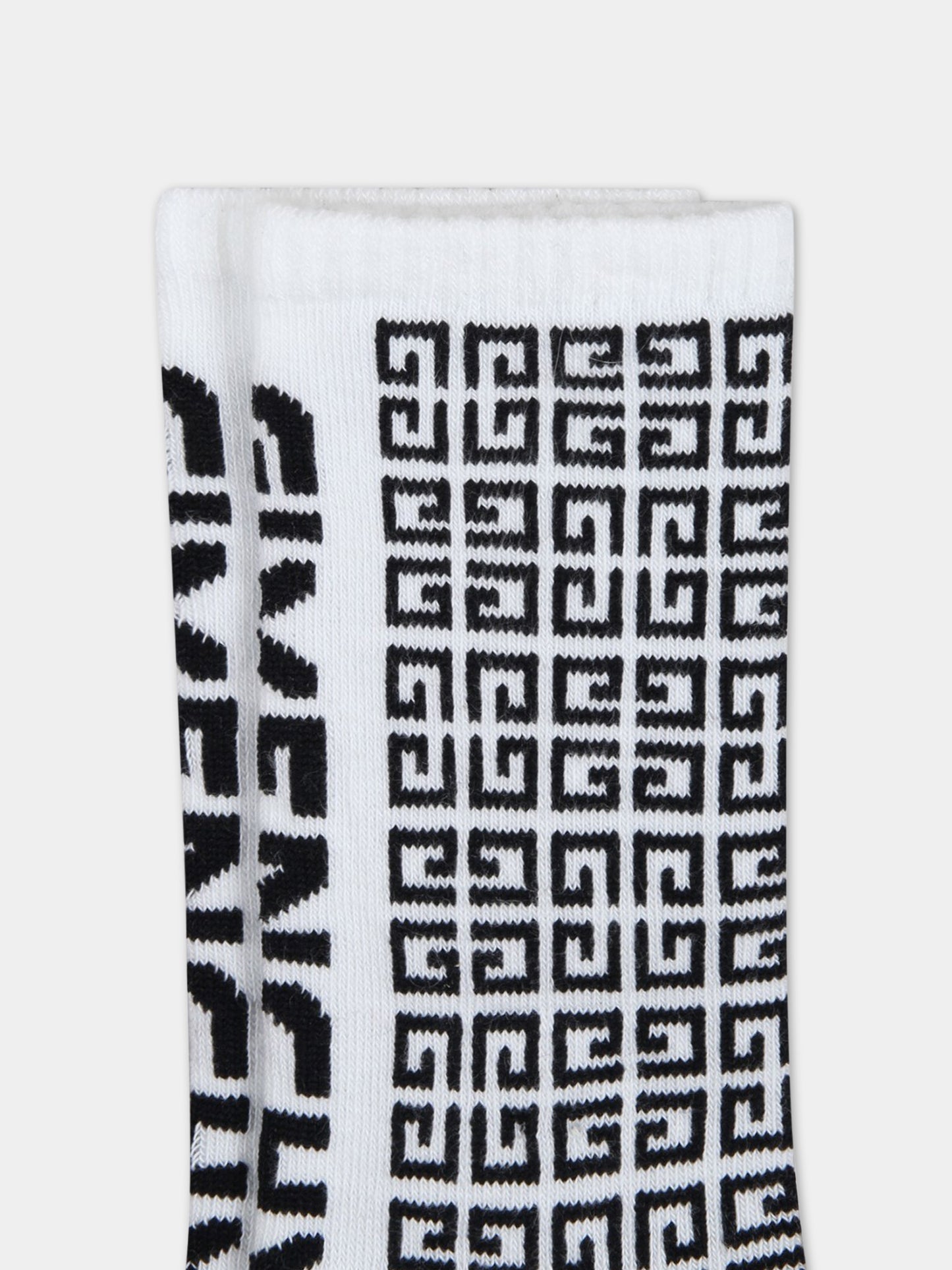 Calze bianche per bambino con logo nero,Givenchy Kids,H20069 10P