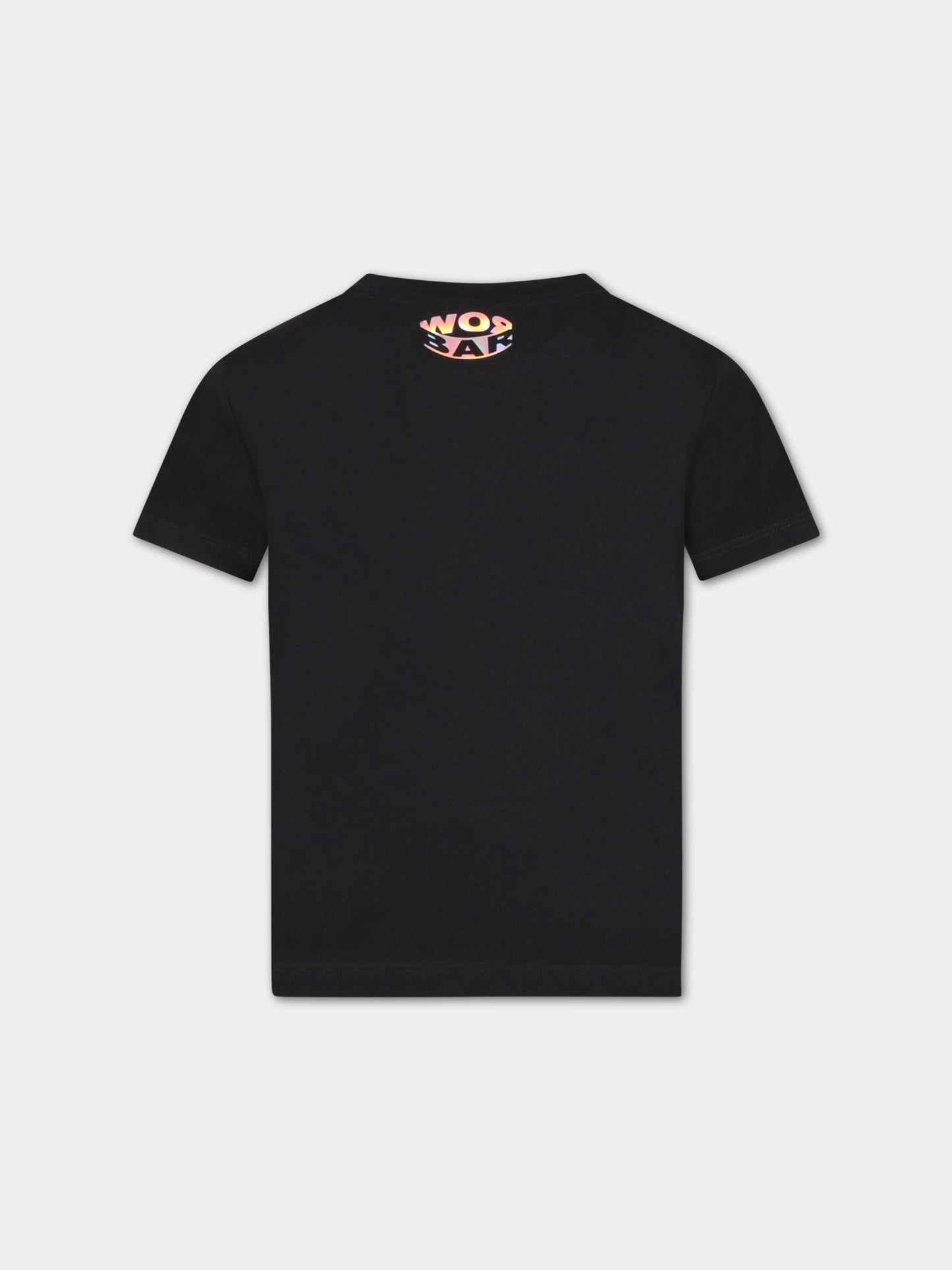 T-shirt nera per bambino con smile bianco,Barrow,032936 110