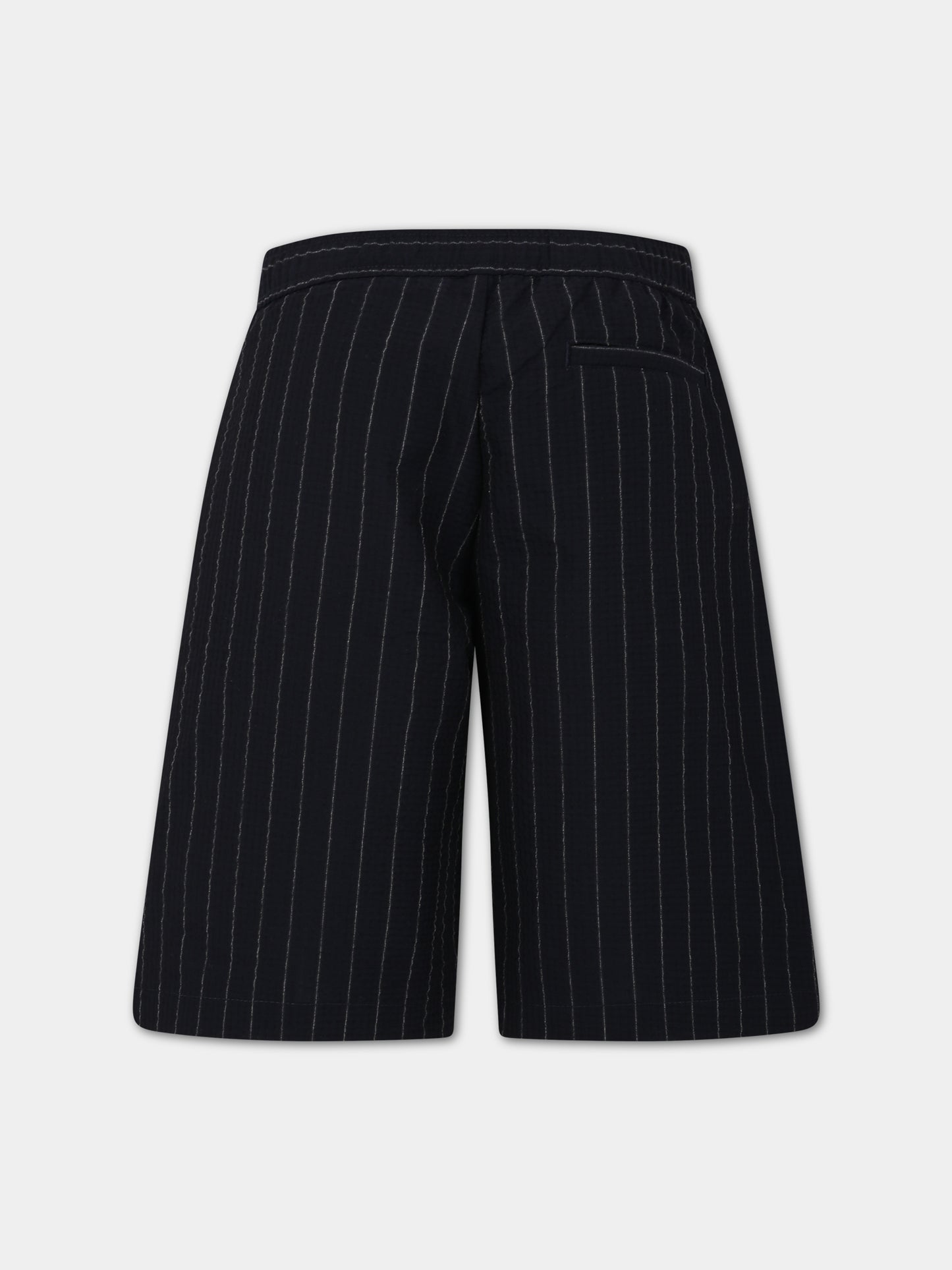 Shorts blu per bambino con logo iconico aquilotto,Armani Junior,3R4SJ2 4N7TZ F924