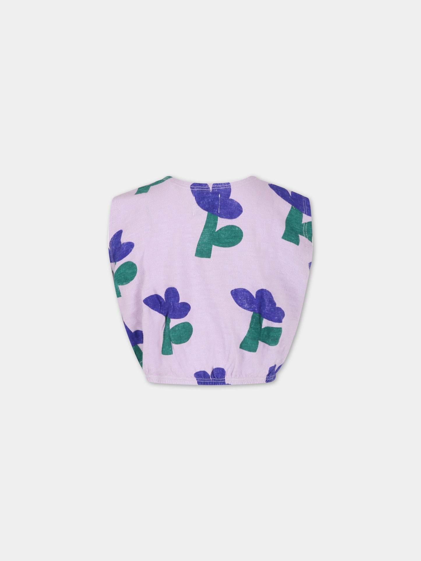 Canotta viola per bambina con fiori,Bobo Choses,123AC021