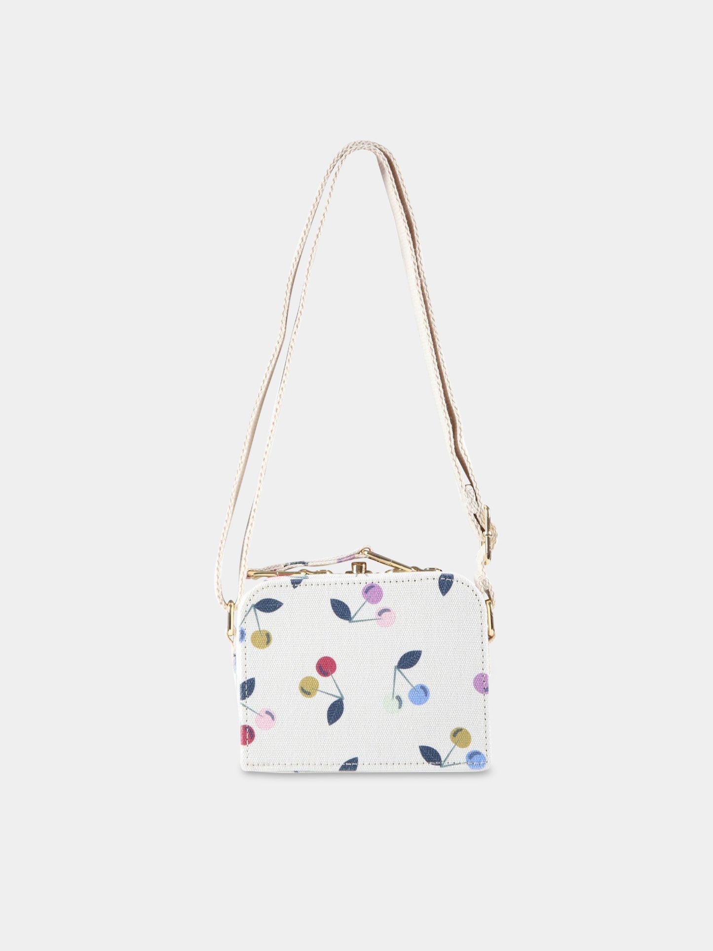 Borsa avorio per bambina con ciliegie,Bonpoint,S03GBAW00001 004