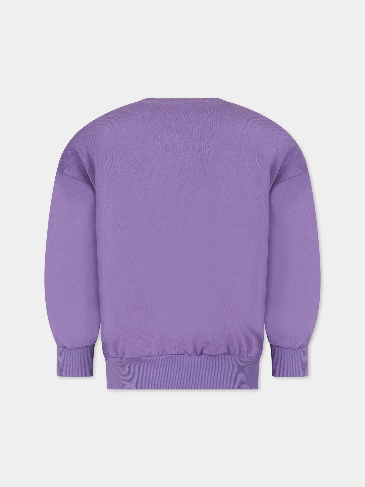 Felpa viola per bambina con patch fragola,Mini Rodini,2322016245