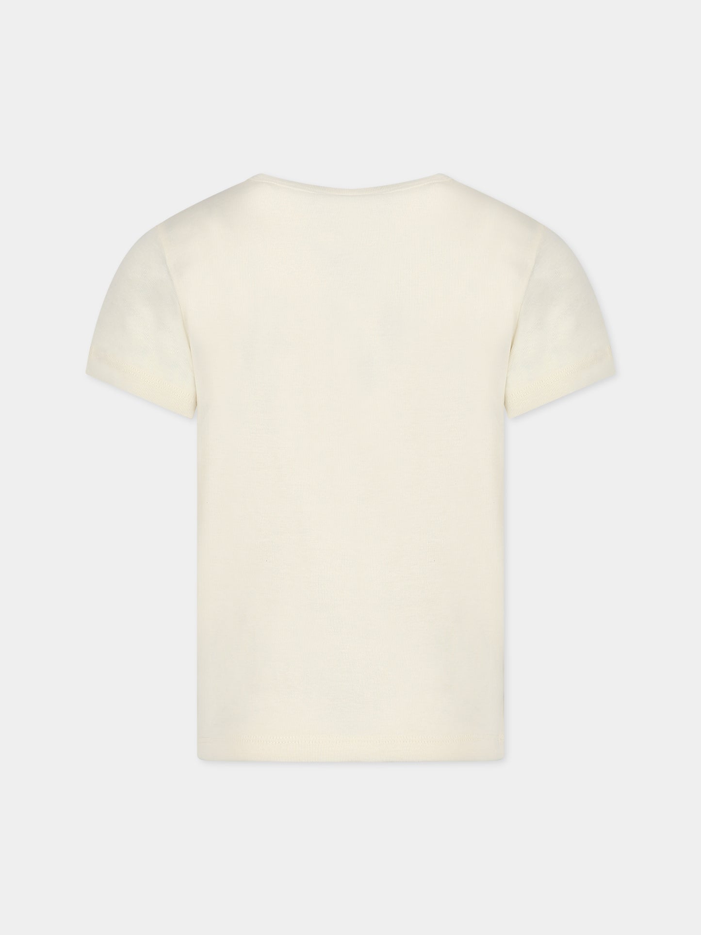 T-shirt avorio per bambini con stampa e scritta Sun's up ,Mini Rodini,2322016111