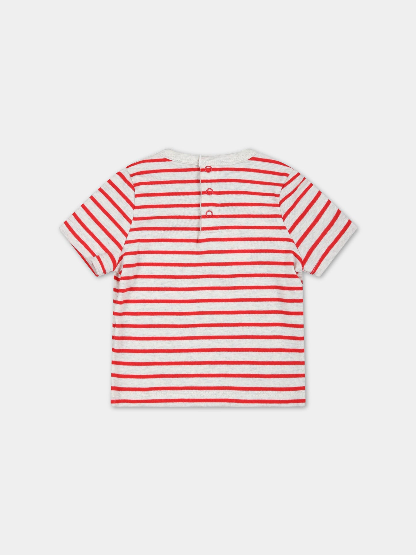 T-shirt multicolor per neonato con logo,Petit Bateau,A076X MONTELIMAR/SMOKING