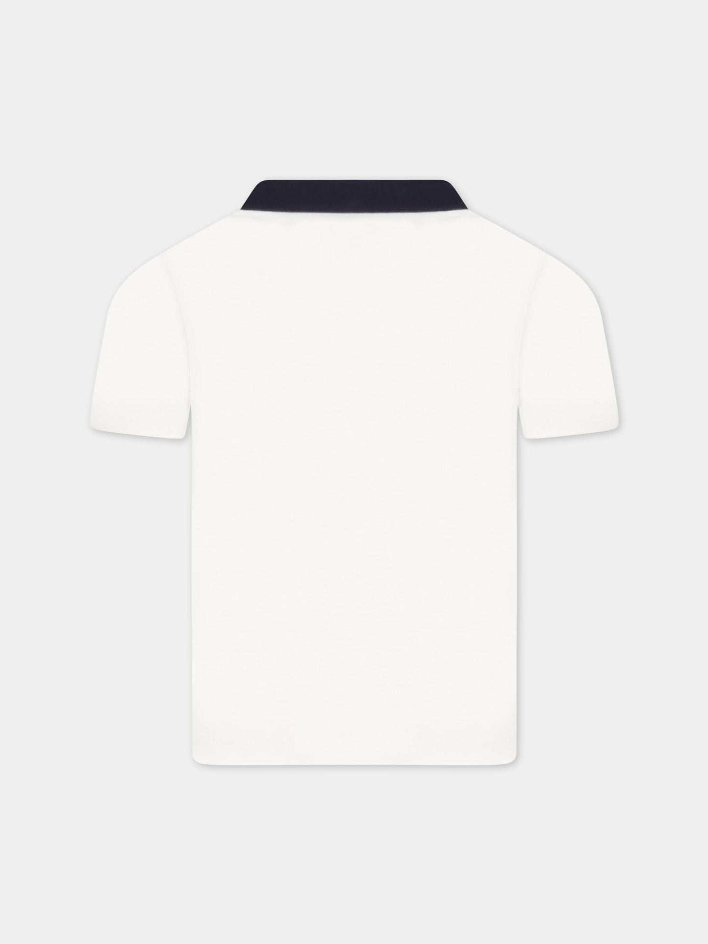 T-shirt bianca per bambino con barca rossa,Petit Bateau,A072O MARSHMALLOW