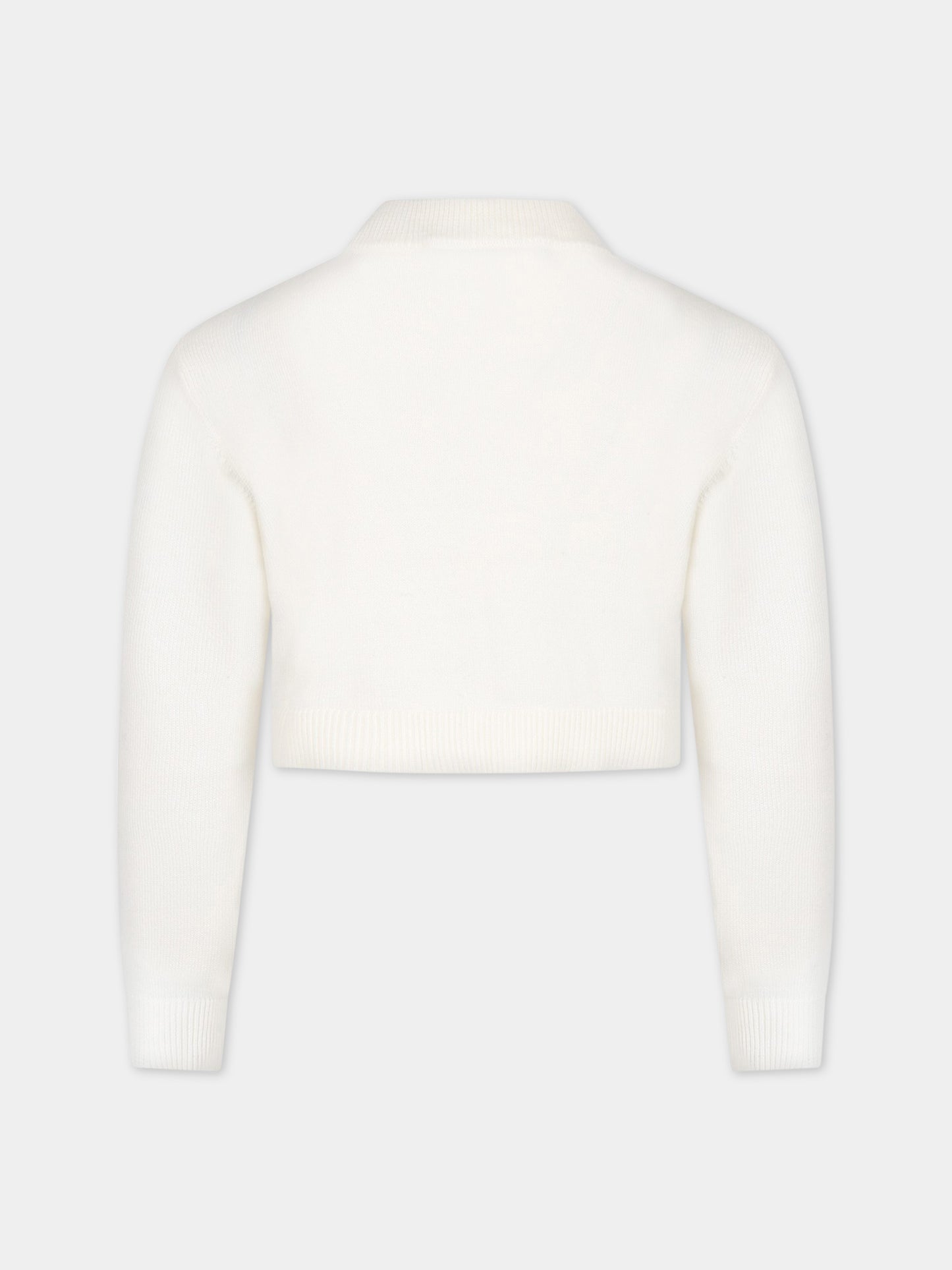 Cardigan bianco per bambina con fiocchi,Simonetta,SS9A80 X0003 101
