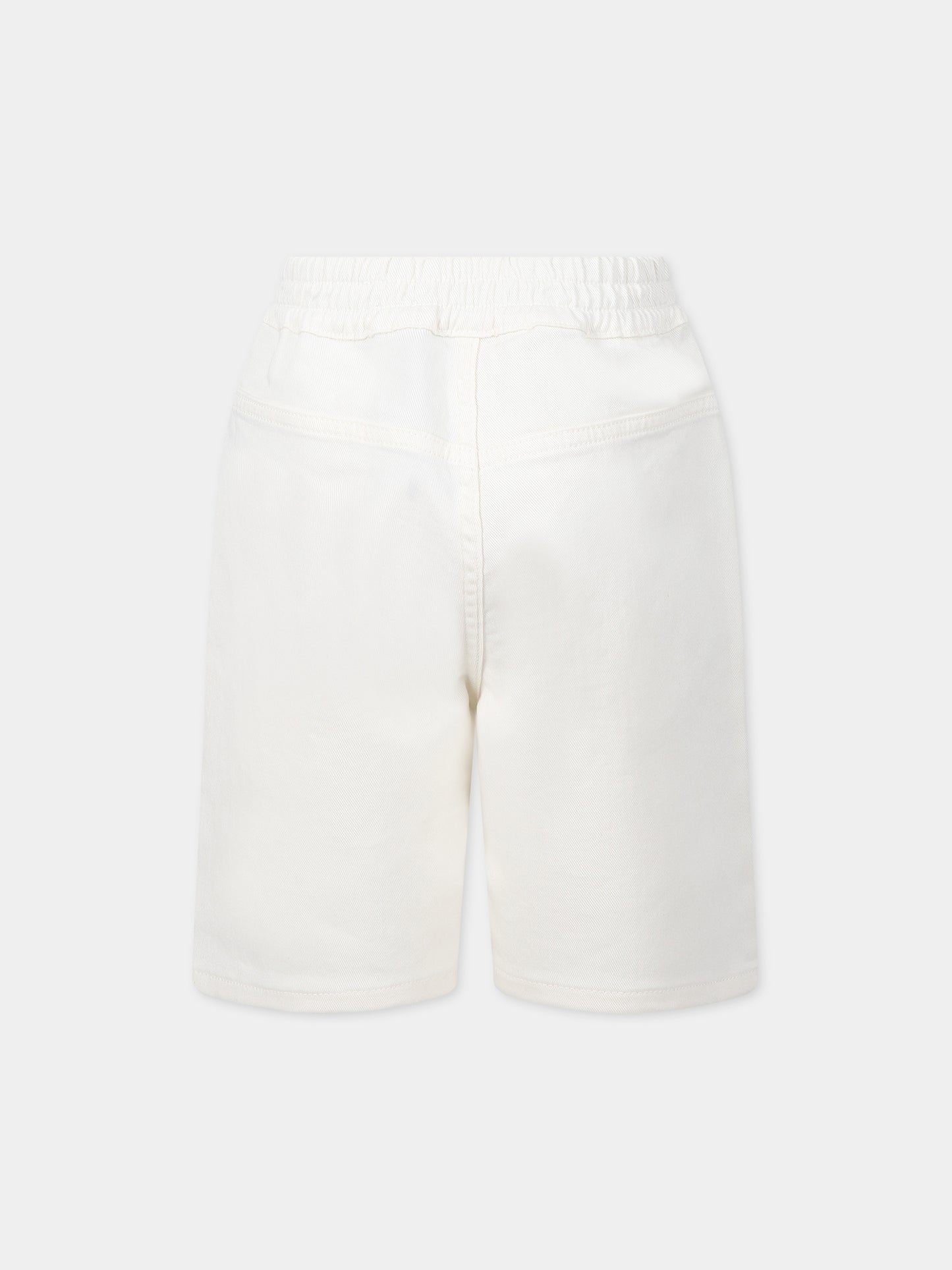 Shorts avorio per bambino con logo,Balmain Kids,BS6R69 D0039 102