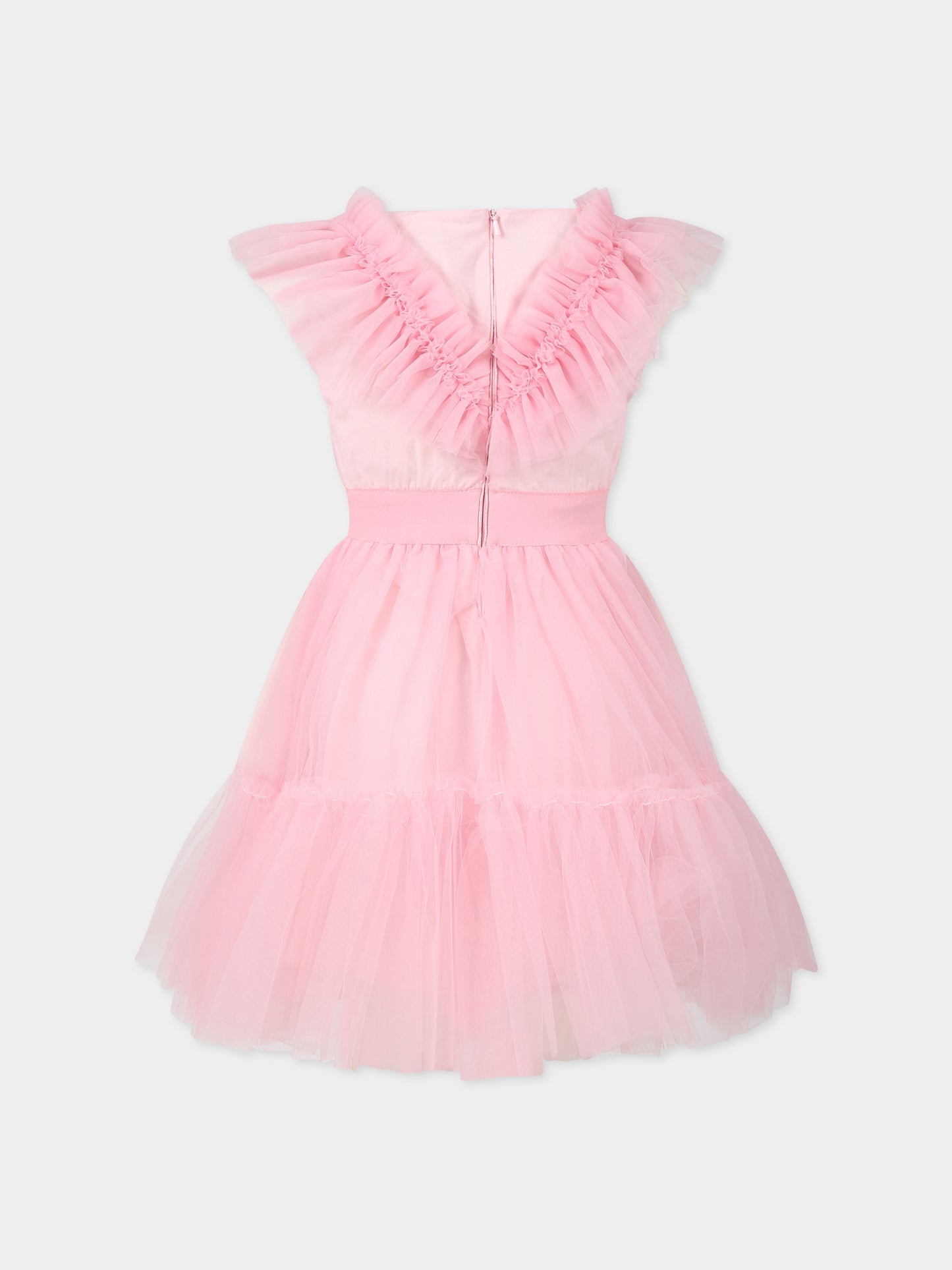 Vestito rosa per bambina con logo,Monnalisa,17A904 T9945 0090