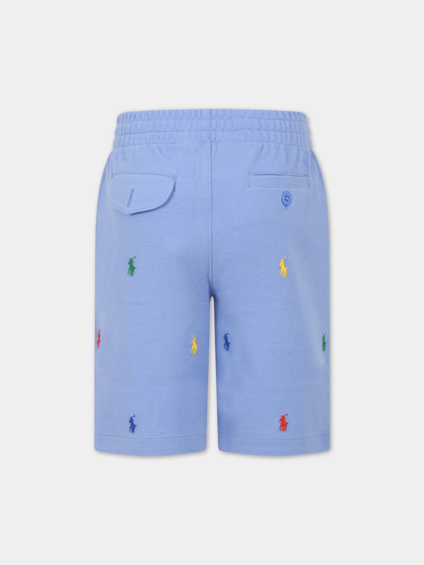 Bermuda celesti per bambino con cavallino all-over,Ralph Lauren Kids,844627004