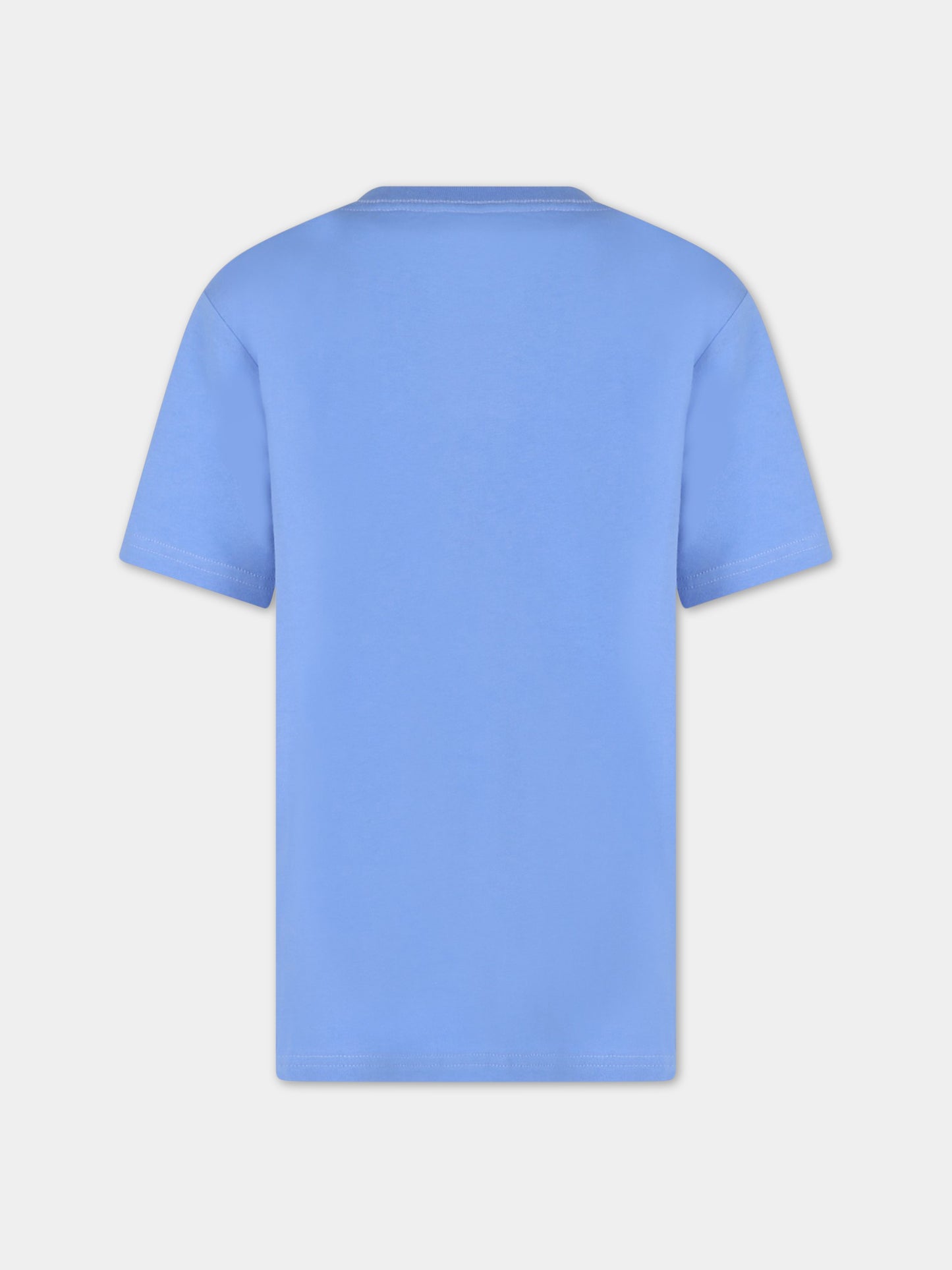 T-shirt azzurra per bambino con orso,Ralph Lauren Kids,853828015