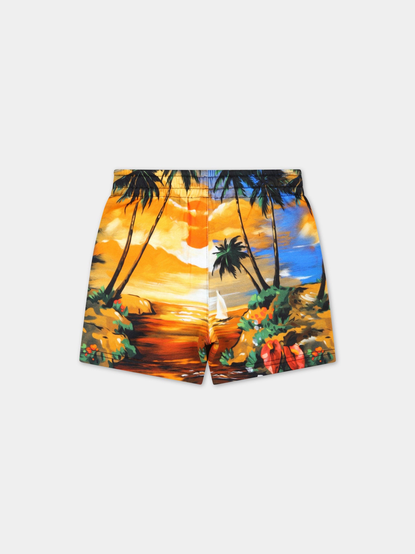 Multicolor shorts for baby boy with white logo,Dolce & Gabbana Kids,L1JQN5 G7H0P HH4JK