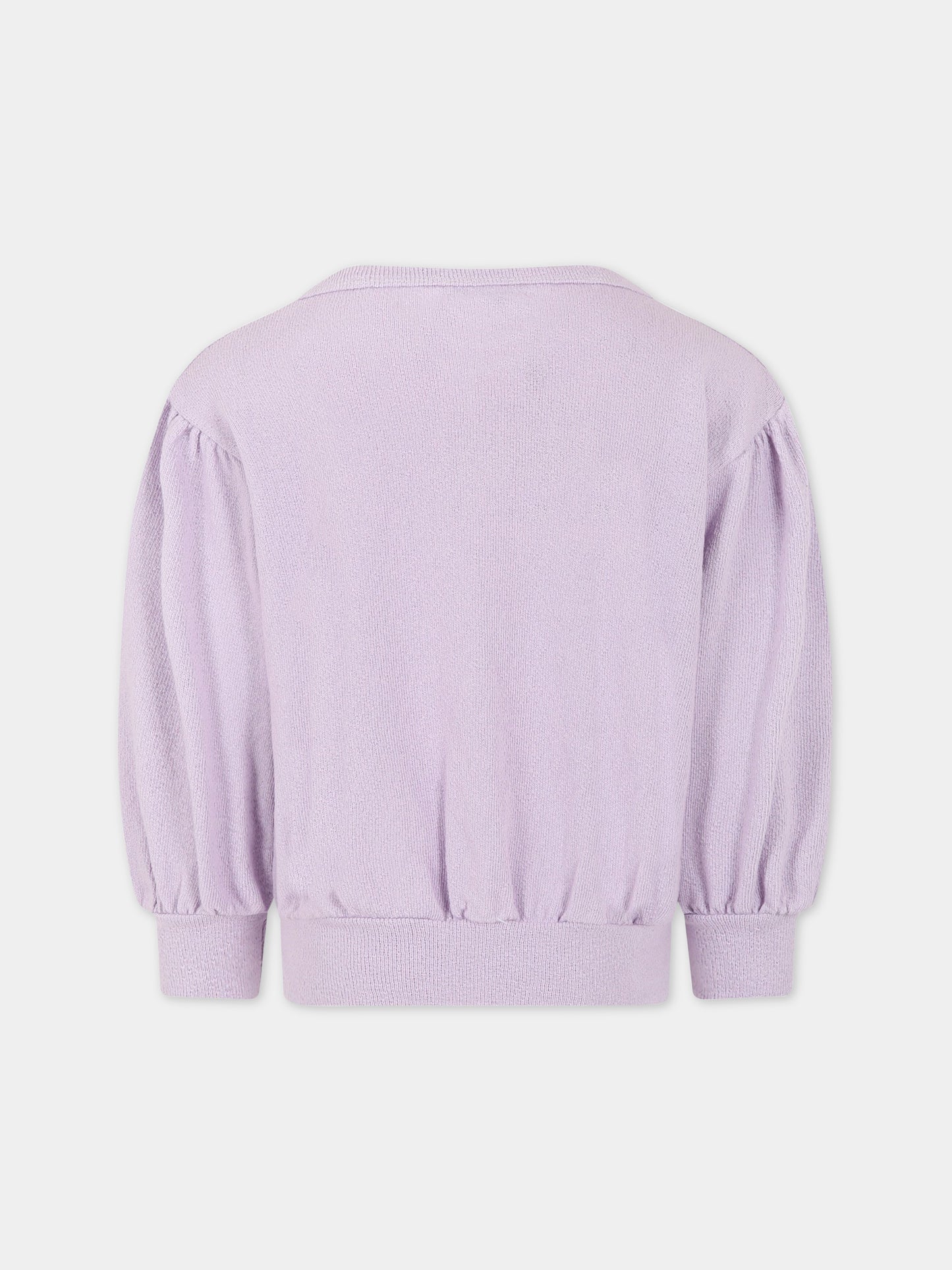 Felpa viola per bambina con logo,Bobo Choses,123AC045