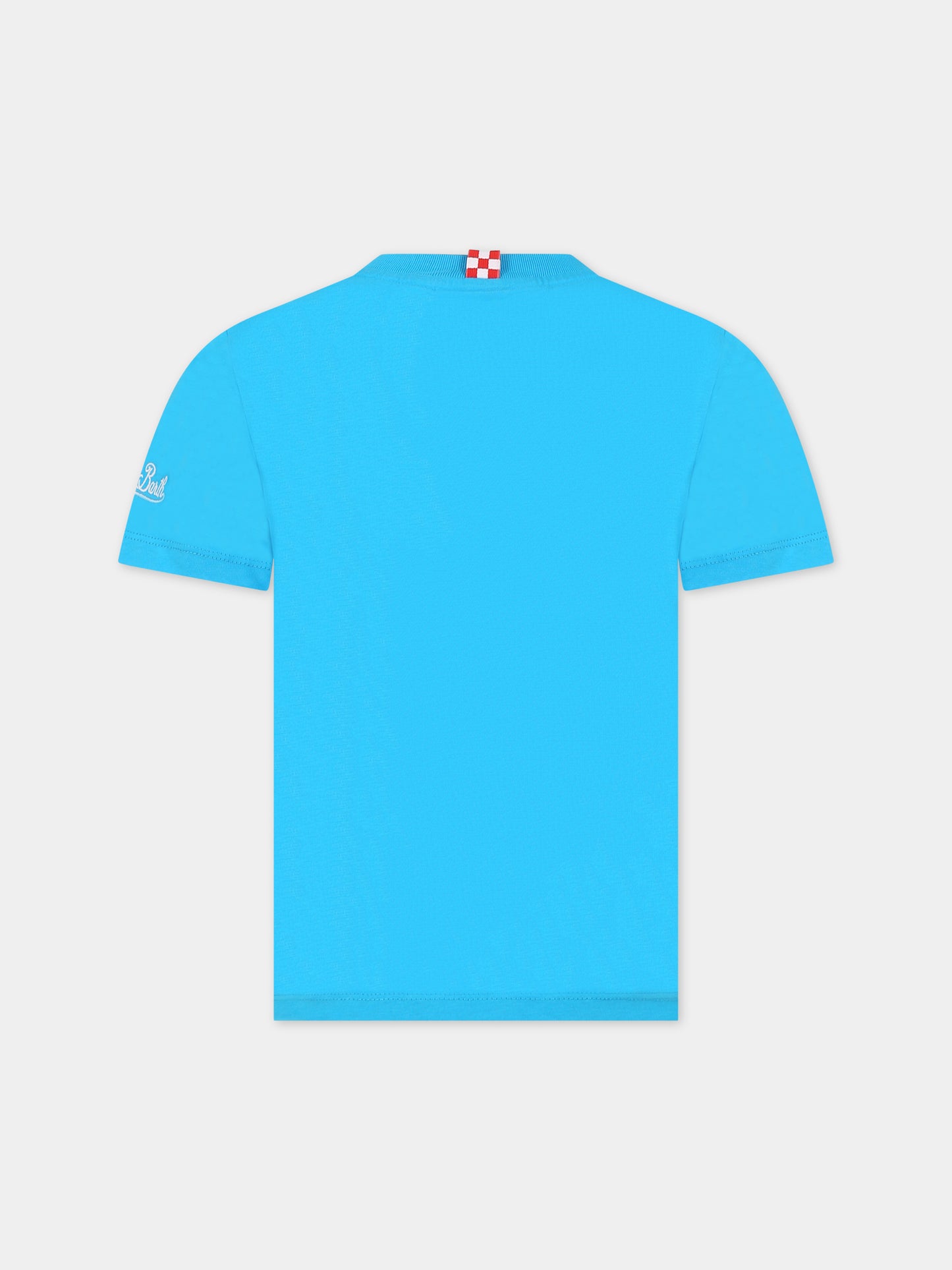 T-shirt azzurra per bambino con dalmata e logo,Mc2 Saint Barth,TSHIRT BOY DALMATIAN BIG BABOL 32