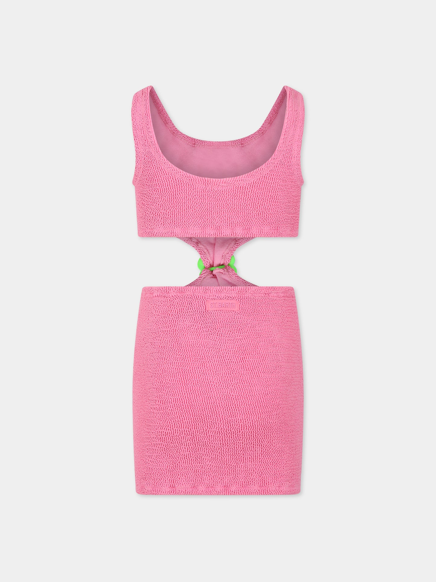 Vestito rosa per bambina con logo,Mc2 Saint Barth,KIM W JR CRINKLE 23 RING