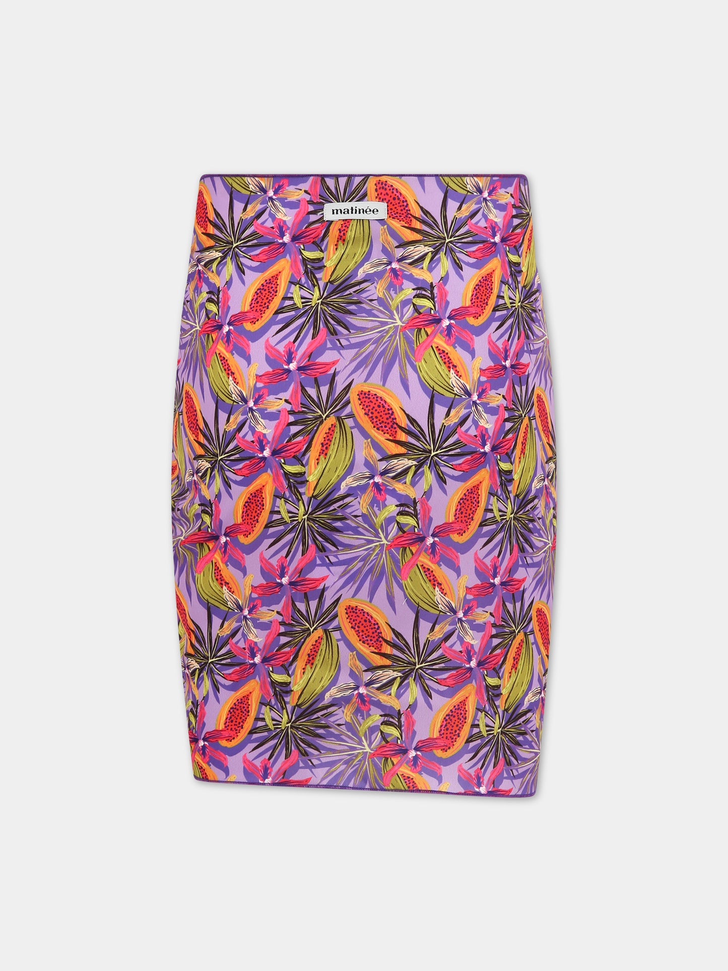 Pareo viola per bambina con logo,Matineè,CC4025 PETITE ANNETTE PAPAYA VIOLA