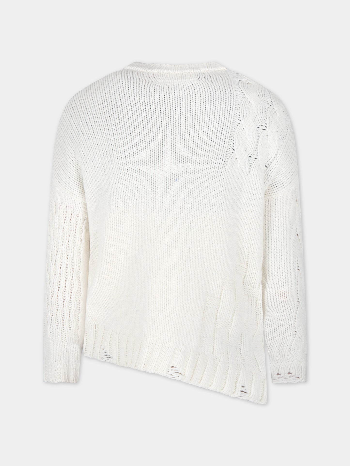 Maglione bianco per bambini con logo,Mm6 Maison Margiela,M60476 MM01T MM6K18U M6101