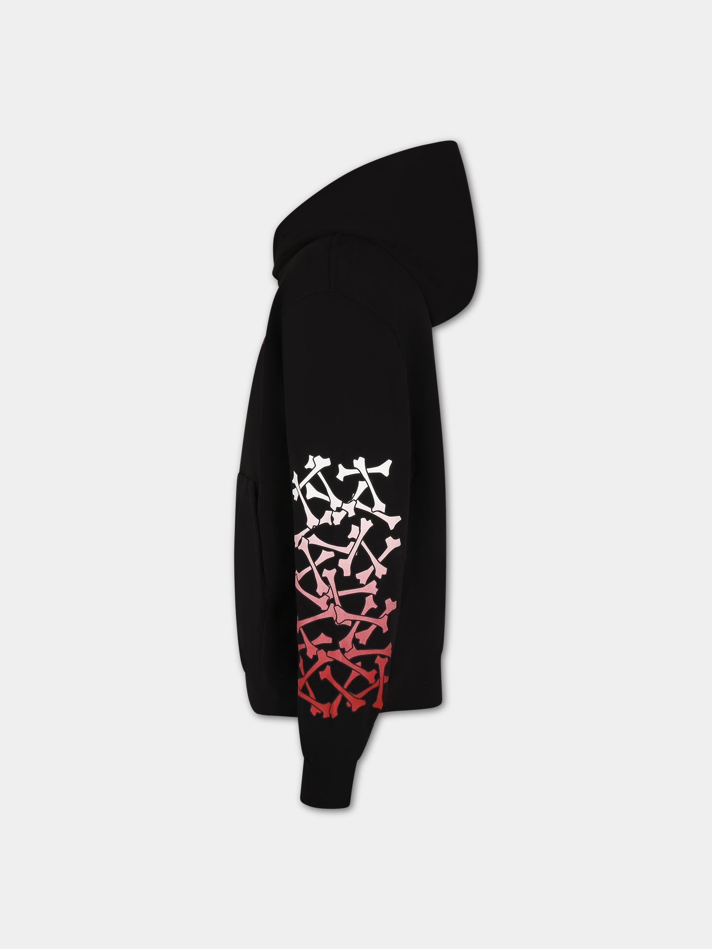 Felpa nera per bambini con stampa ossa e logo,Amiri,PF23KJH002 001