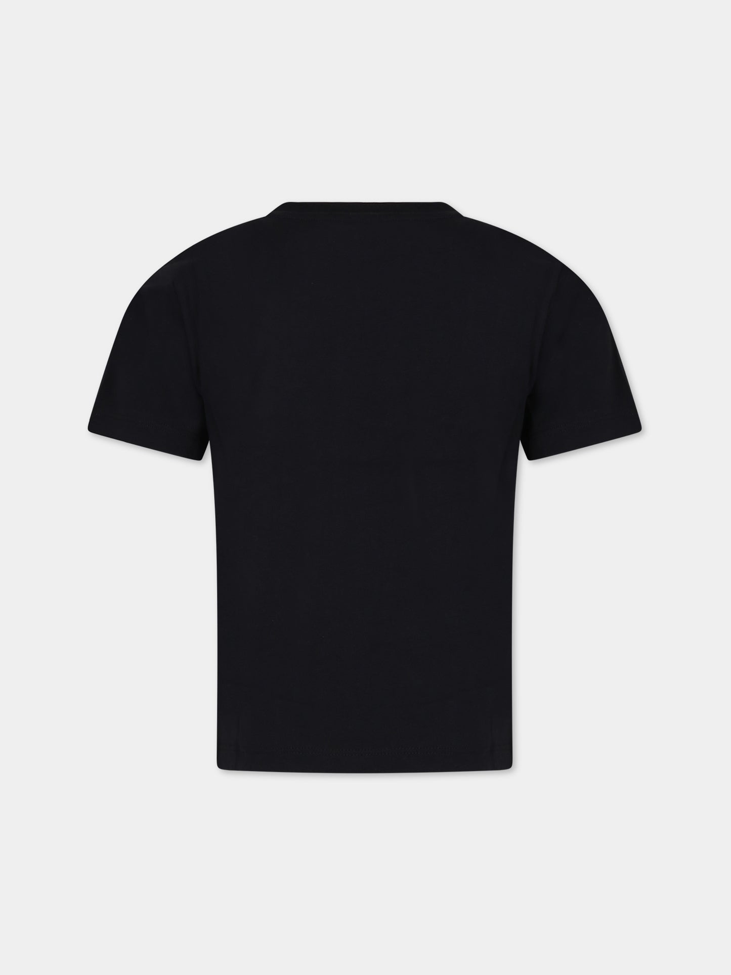 T-shirt nera per bambino con logo e stampa,Stella Mccartney Kids,TT8P41 Z0434 930