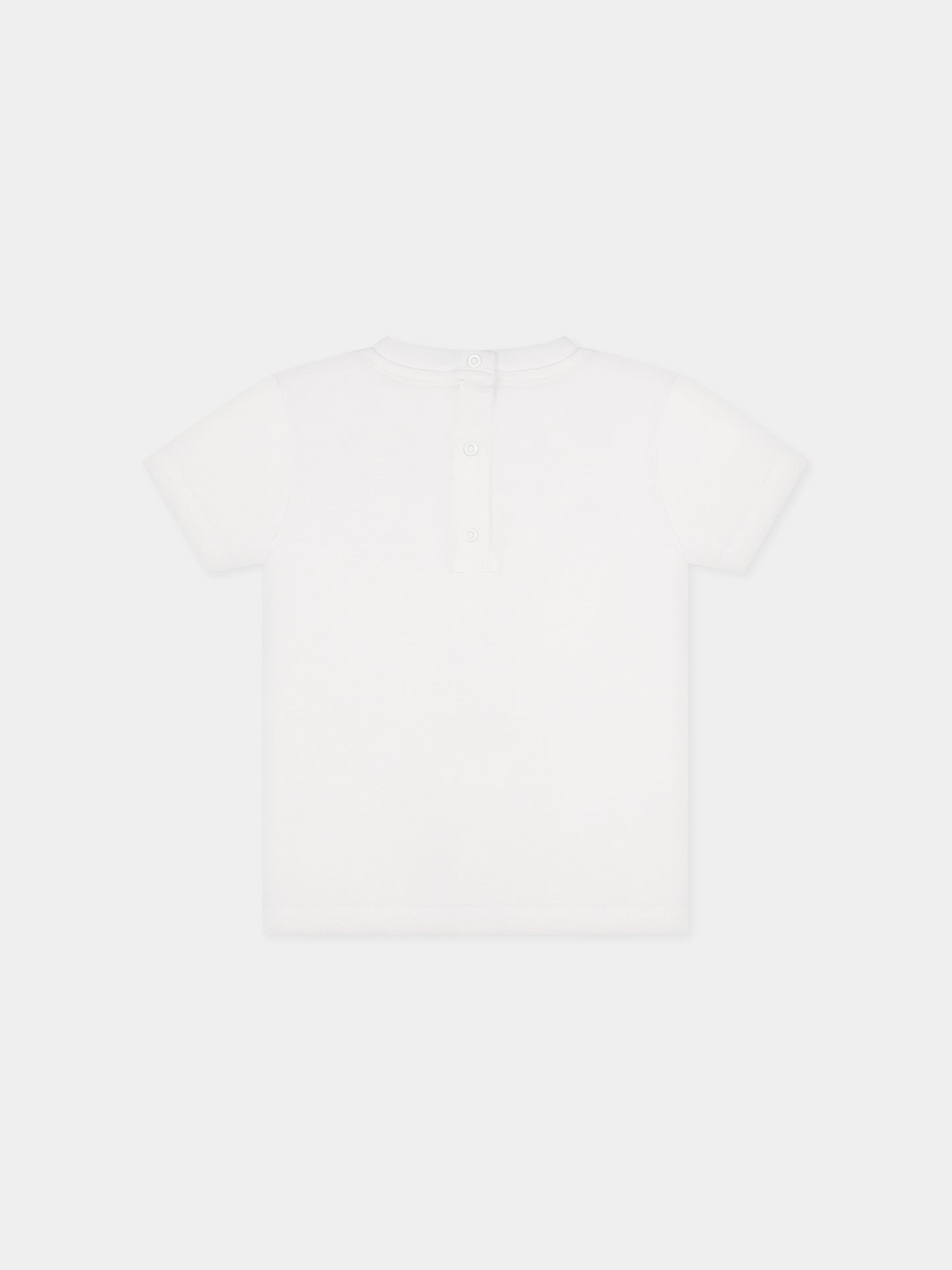 T-shirt bianca per neonati con iconico logo nero,Balmain Kids,BT8571 Z0116 100NE