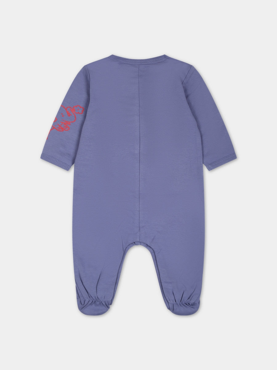 Tutina blu per neonato con logo e stampa,Kenzo Kids,K97057 81H