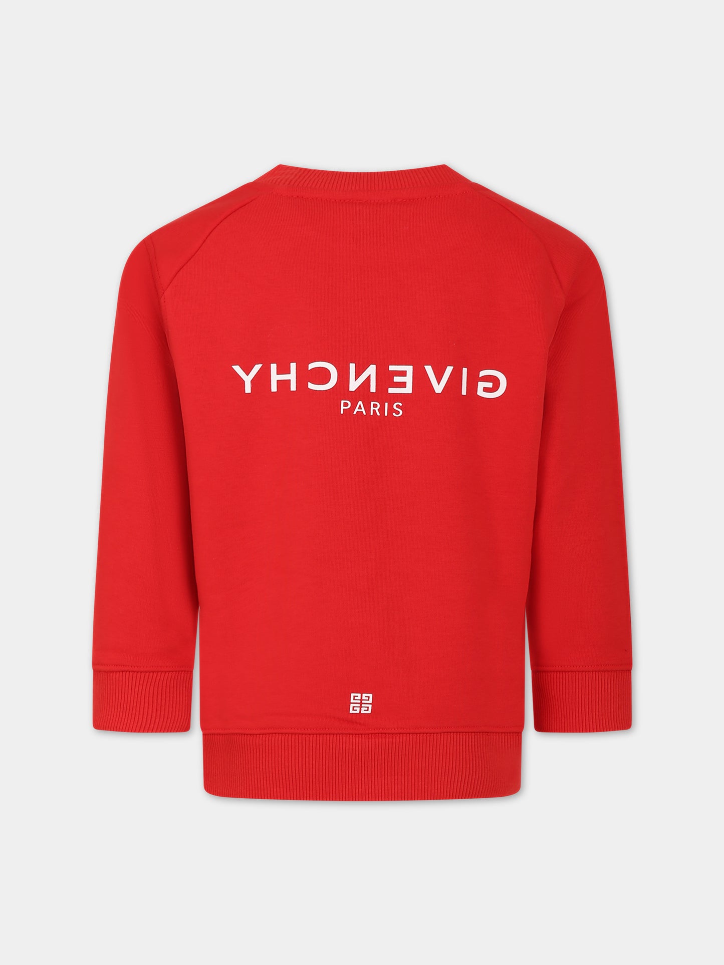Felpa rossa per bambini con logo,Givenchy Kids,H25472 991