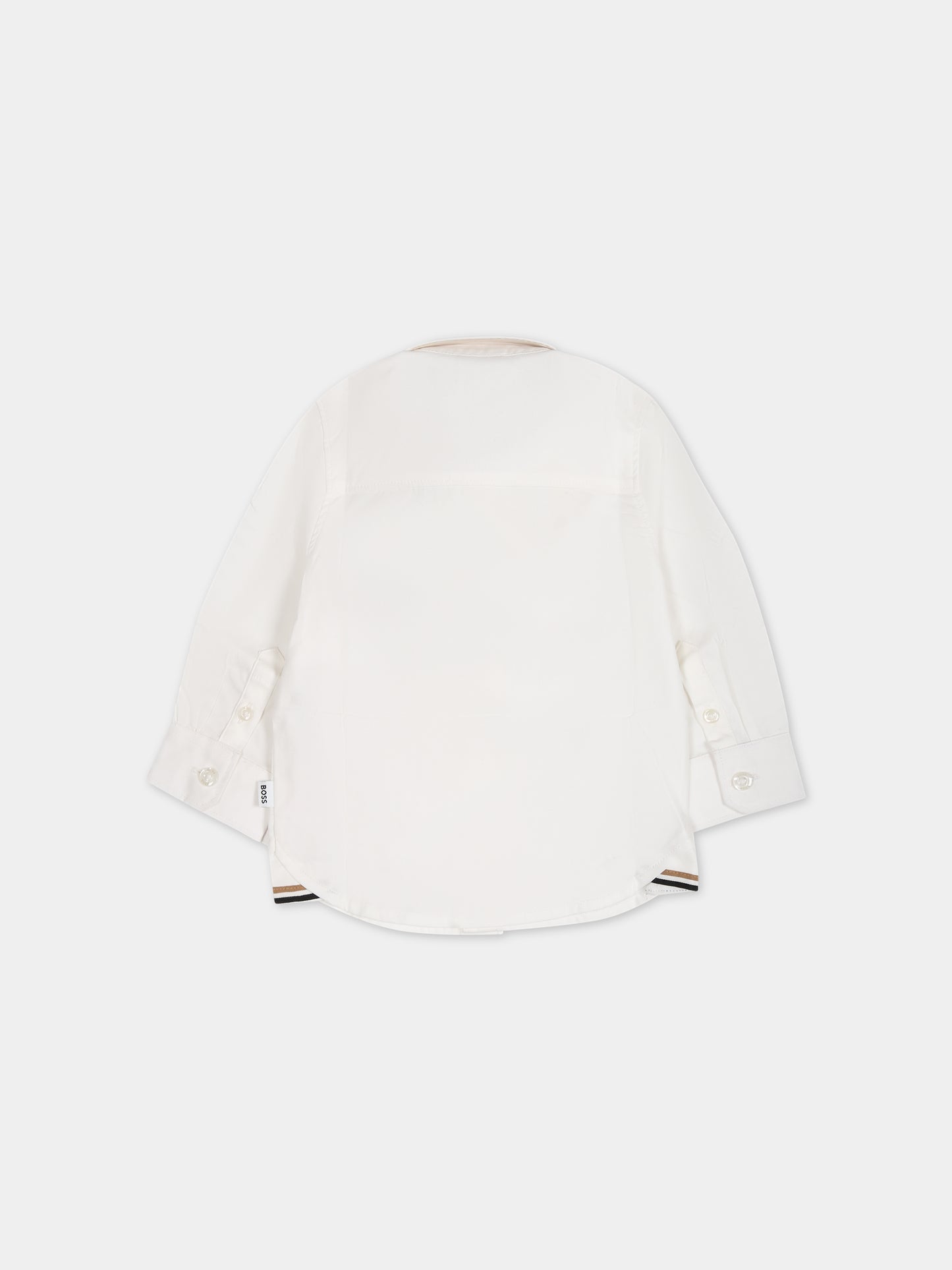 Camicia bianca per neonato con logo,Boss,J05A36 10P