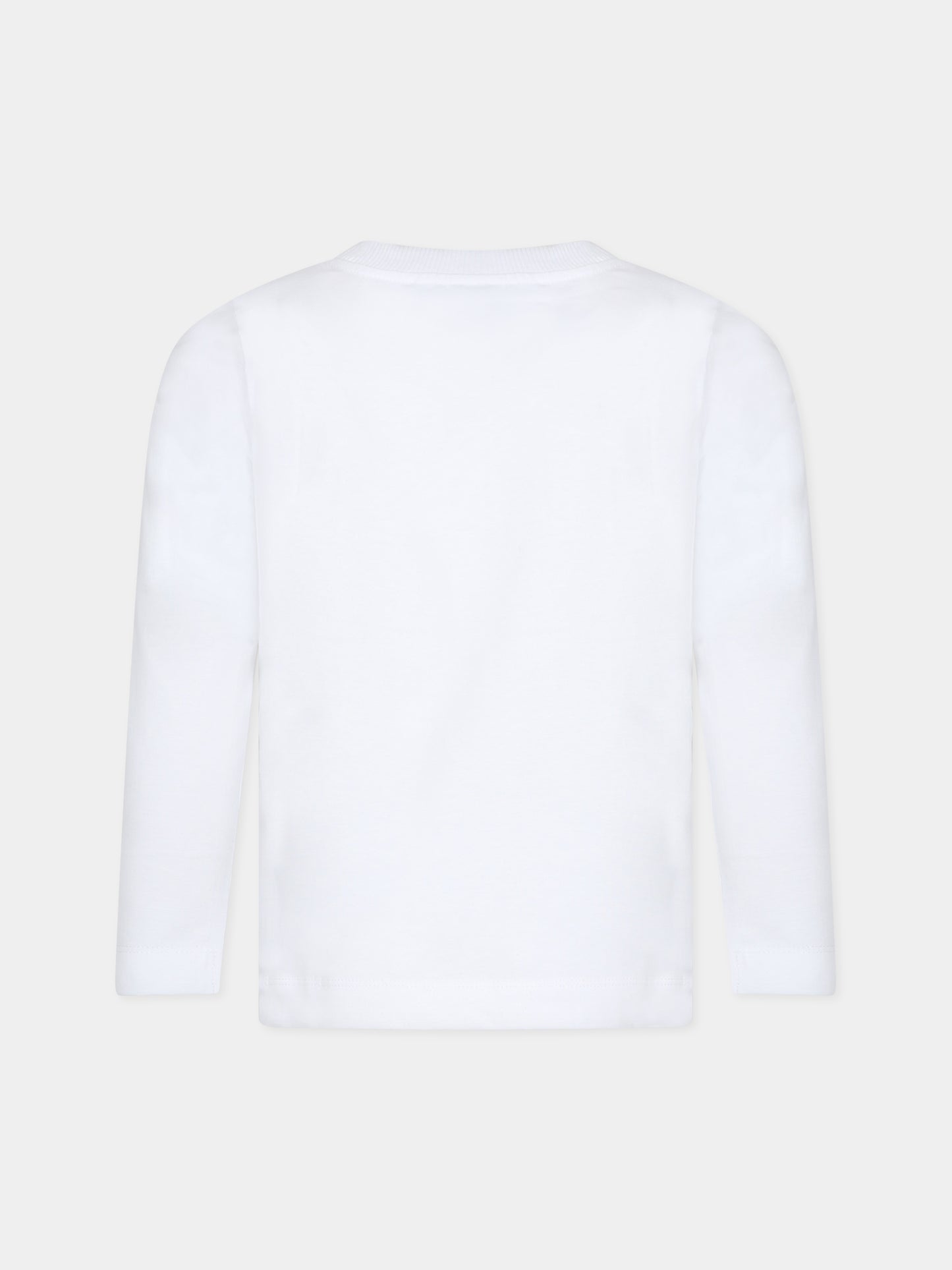 T-shirt bianca per bambini con Teddy Bear e logo,Moschino Kids,HNO00J LAA34 10101