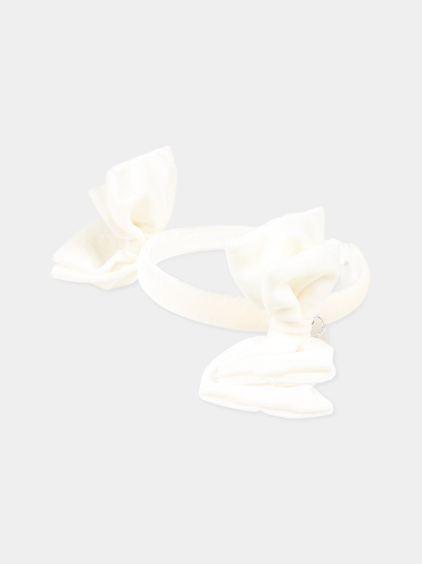 Cerchietto bianco per bambina con fiocchi,Monnalisa,39B003 2080 0001