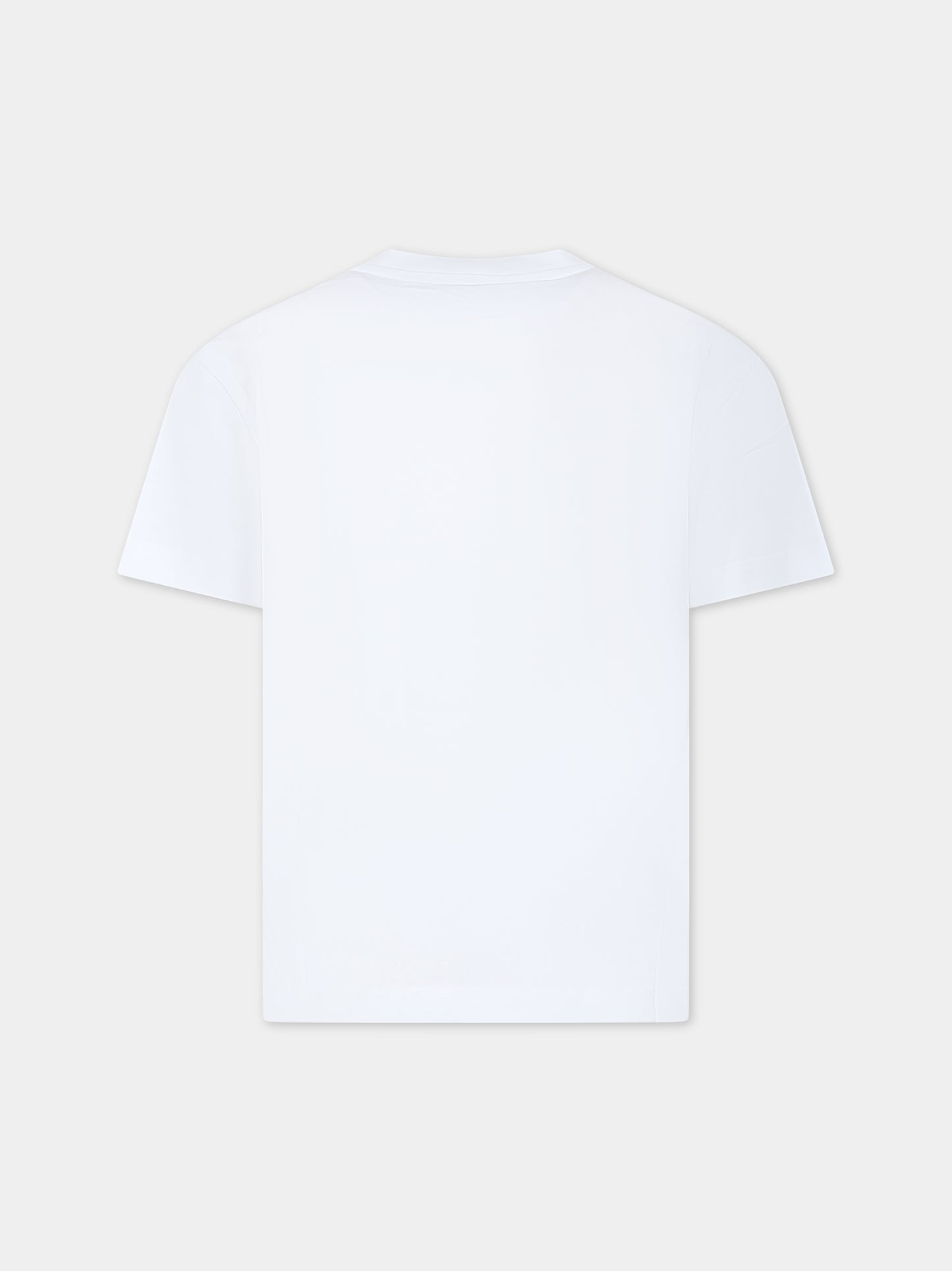 T-shirt bianca per bambini con logo,Msgm Kids,F3MSJUTH011 001