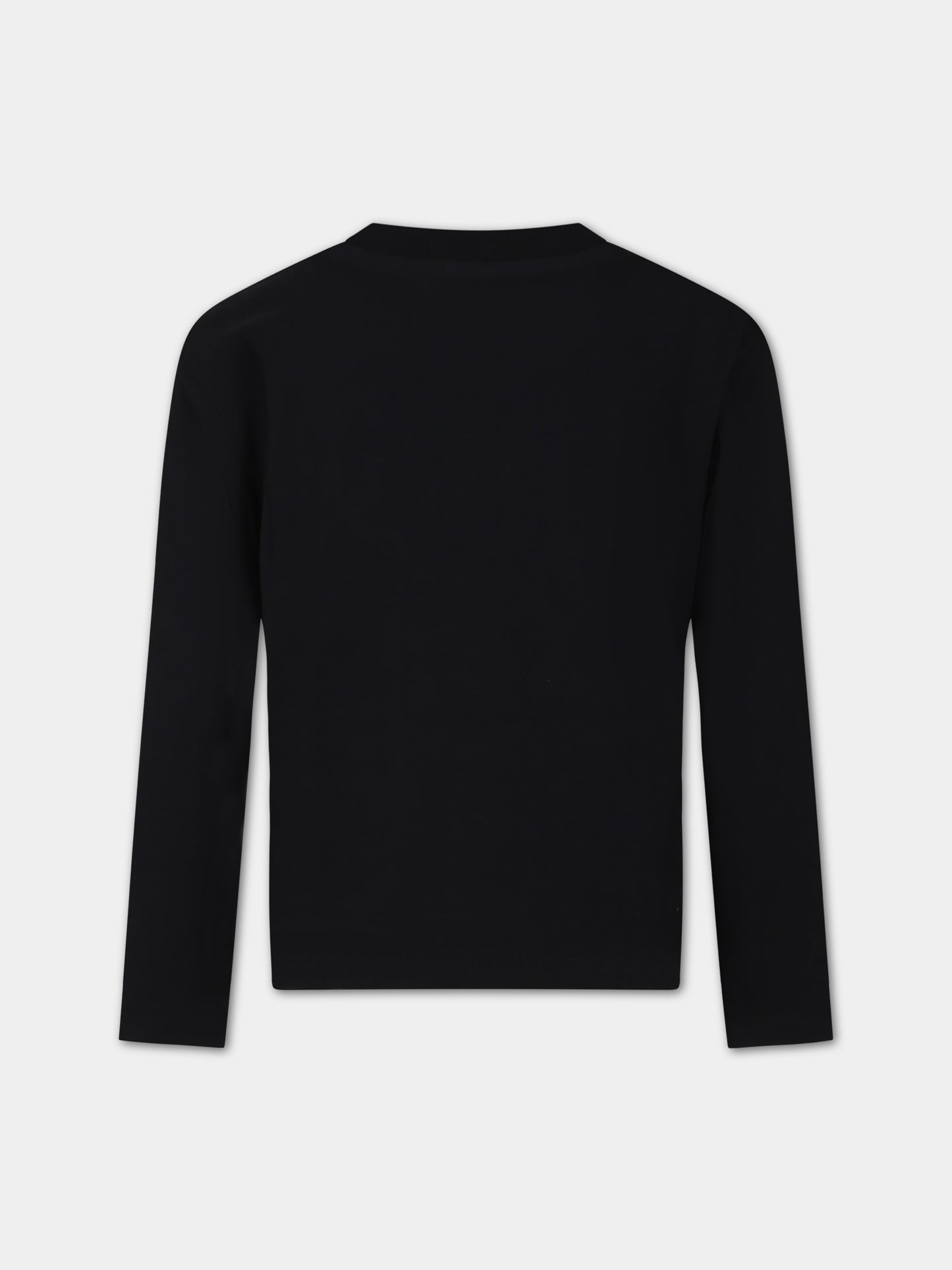 T-shirt nera per bambino con logo,Msgm Kids,F3MSJBTH202 110