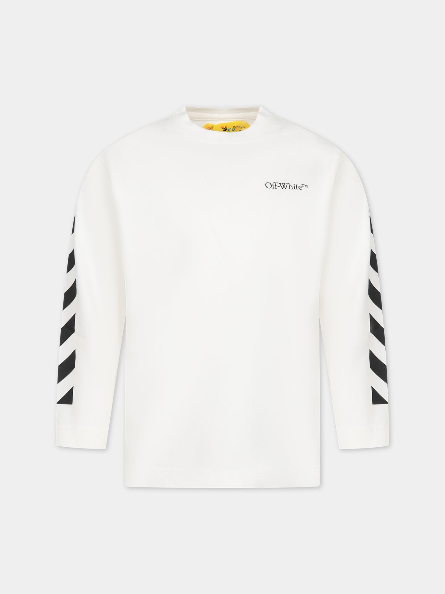 T-shirt bianca per bambini con logo,Off White,OBAB001F23JER0010110