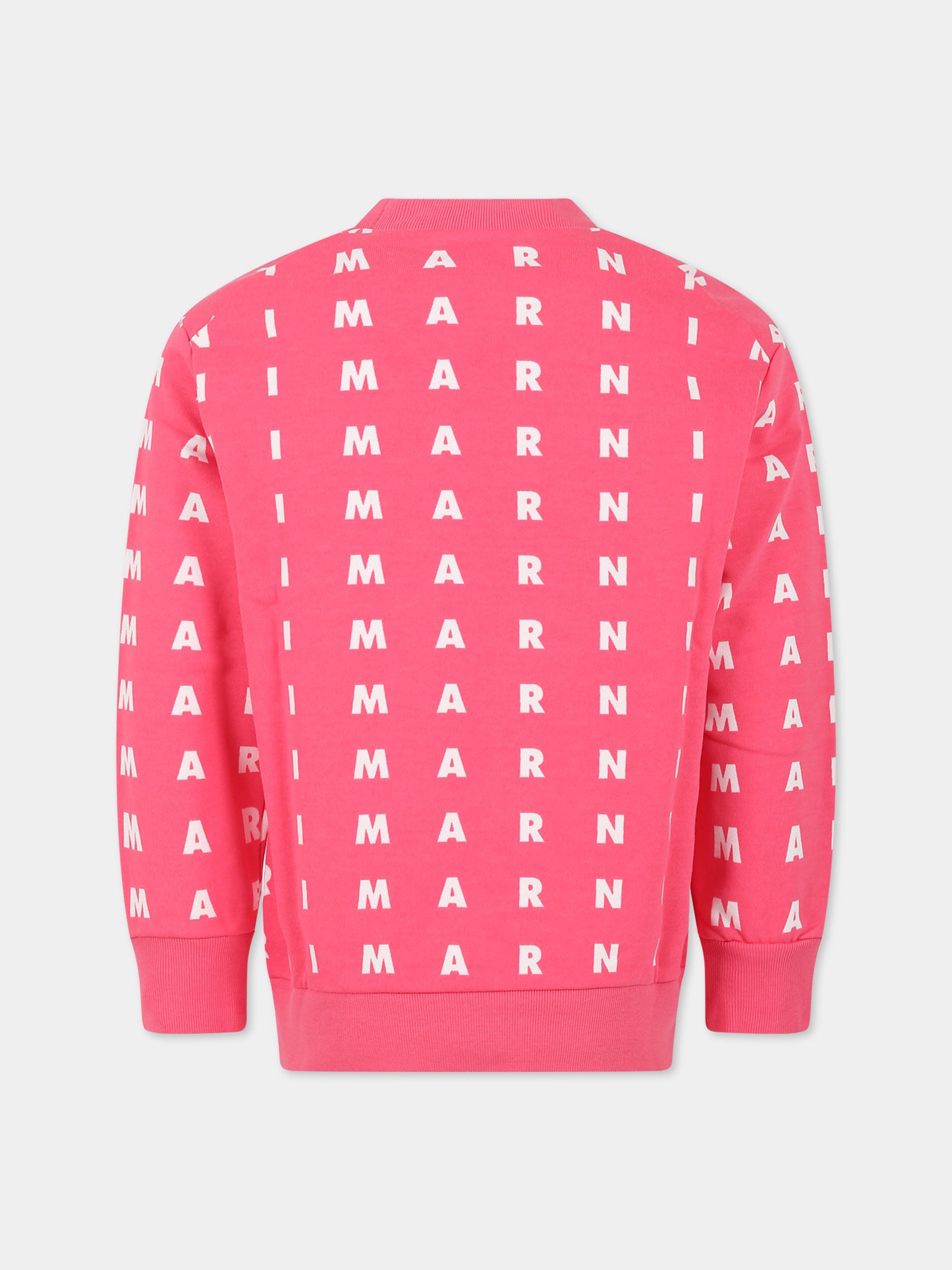 Felpa fucsia per bambina con logo,Marni Kids,M00768 M00NU 0M337