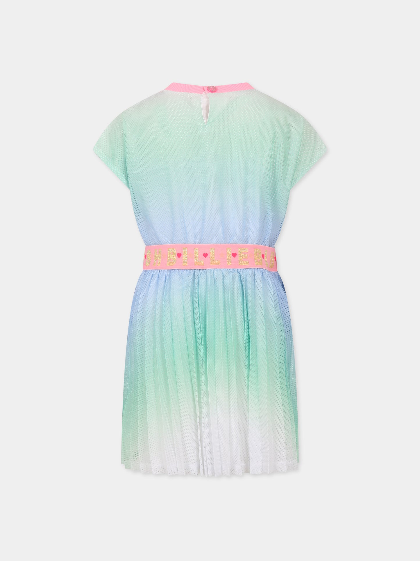 Vestito multicolor per bambina con logo,Billieblush,U12805 798