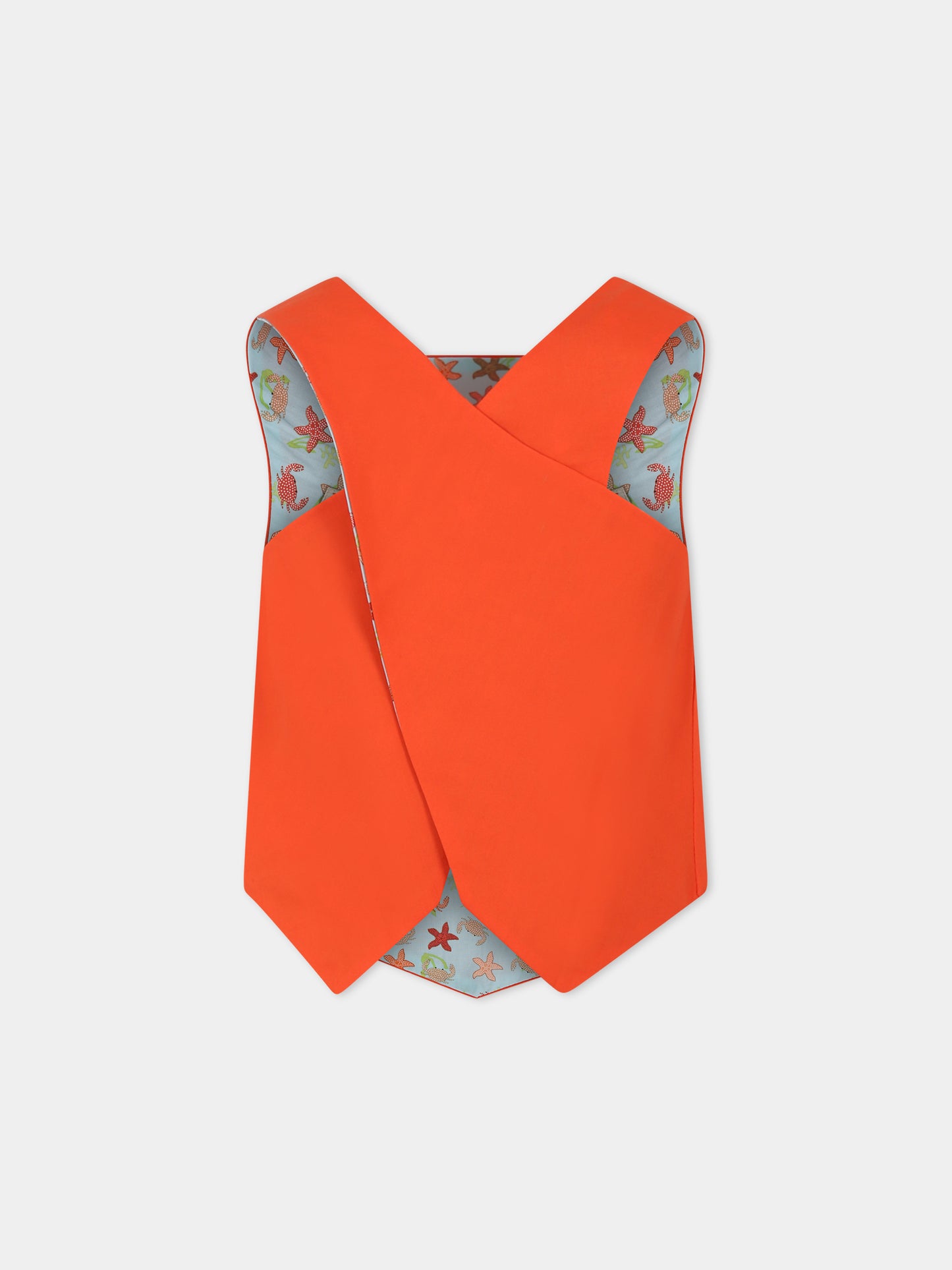 Top celeste double-face per bambina con stampa e logo,Farway Milano,TOP01PKT