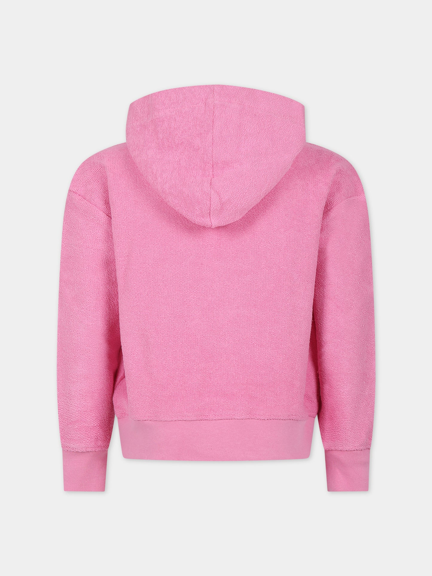 Felpa rosa per bambina con logo,Msgm Kids,MS029321 042