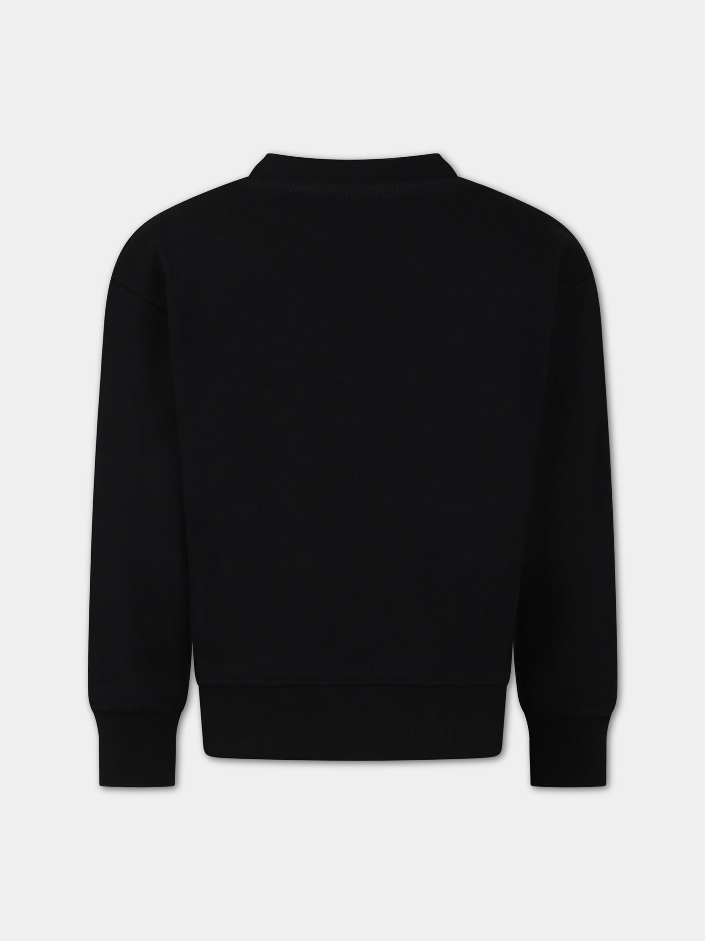 Felpa nera per bambina con logo,Msgm Kids,MS029322 110/08