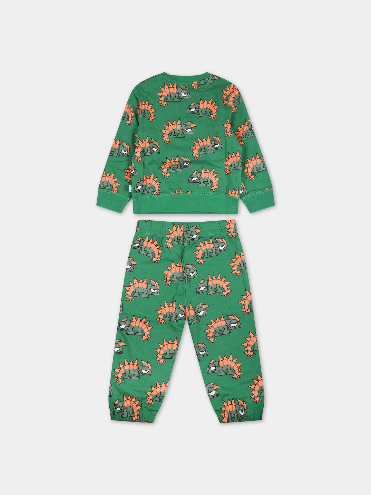 Completo verde per neonato con geco,Stella Mccartney Kids,TS3520 Z0954 714MC