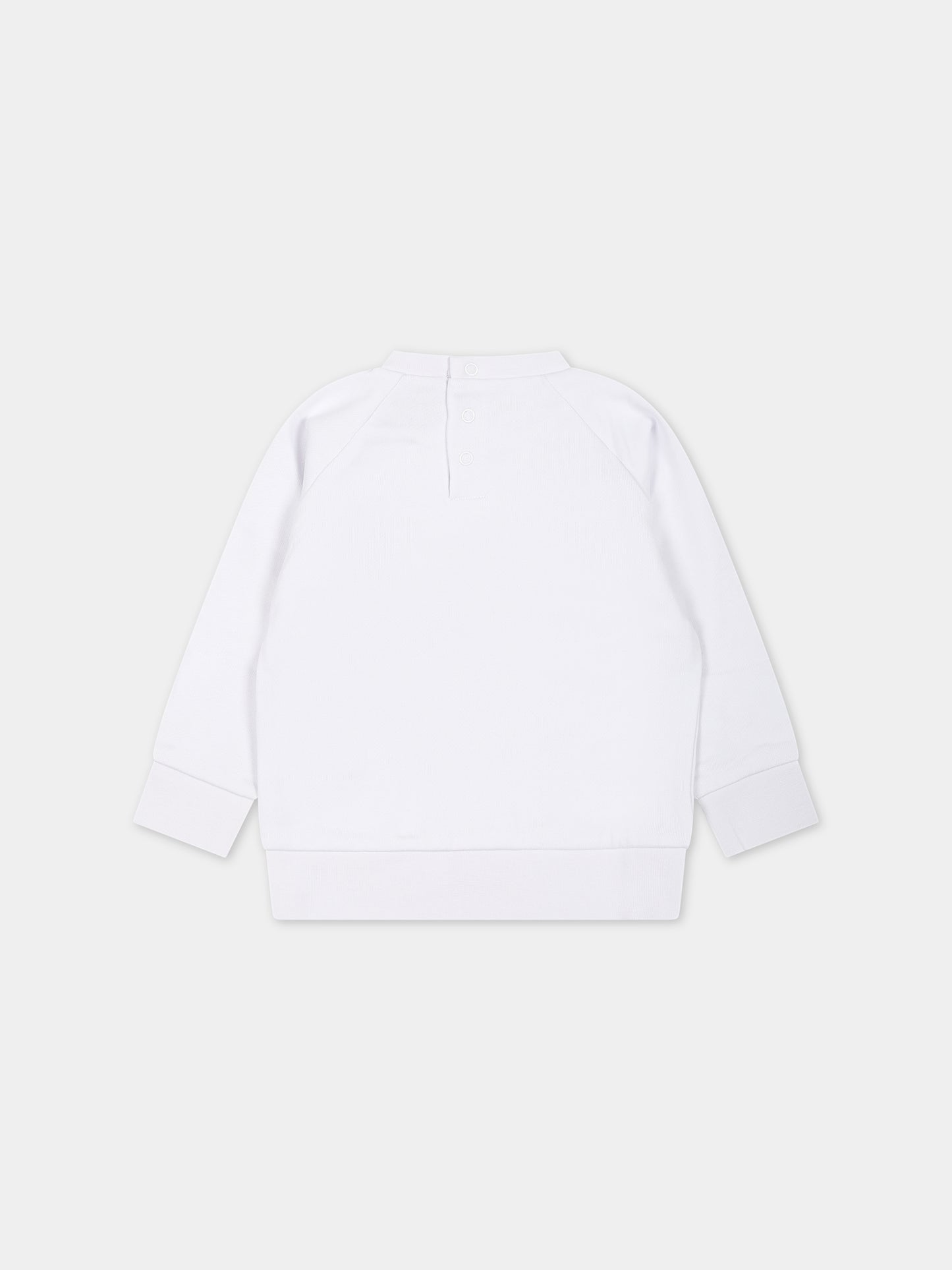 Felpa bianca per neonato con geco e logo,Stella Mccartney Kids,TS4540 Z0499 100