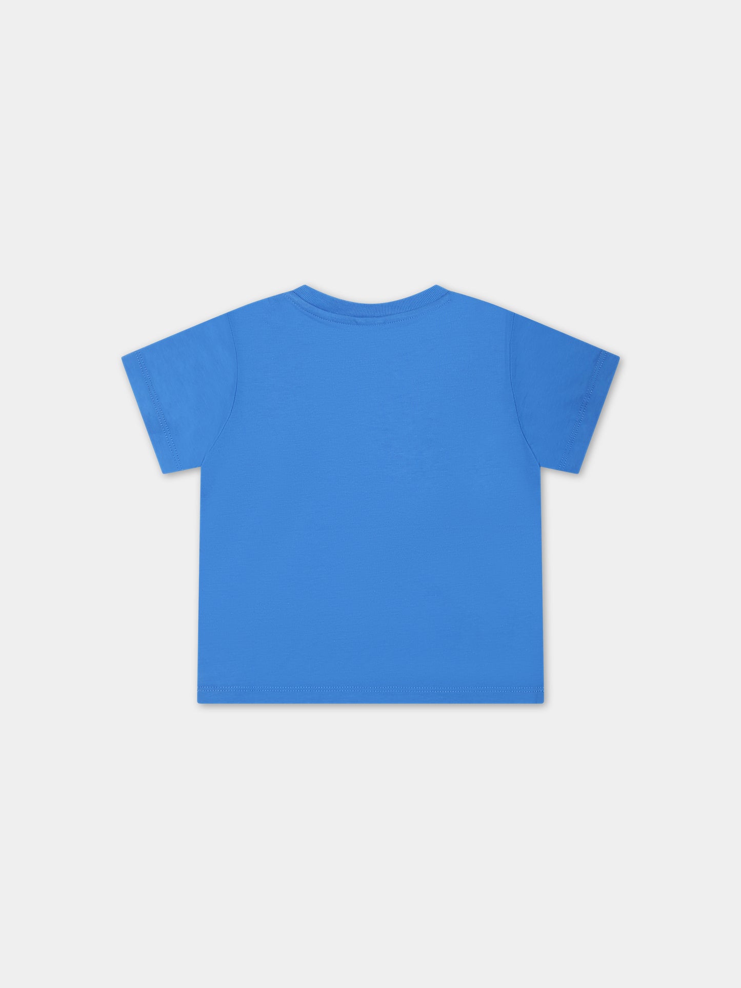 T-shirt blu per neonato con donut,Stella Mccartney Kids,TS8601 Z0434 611