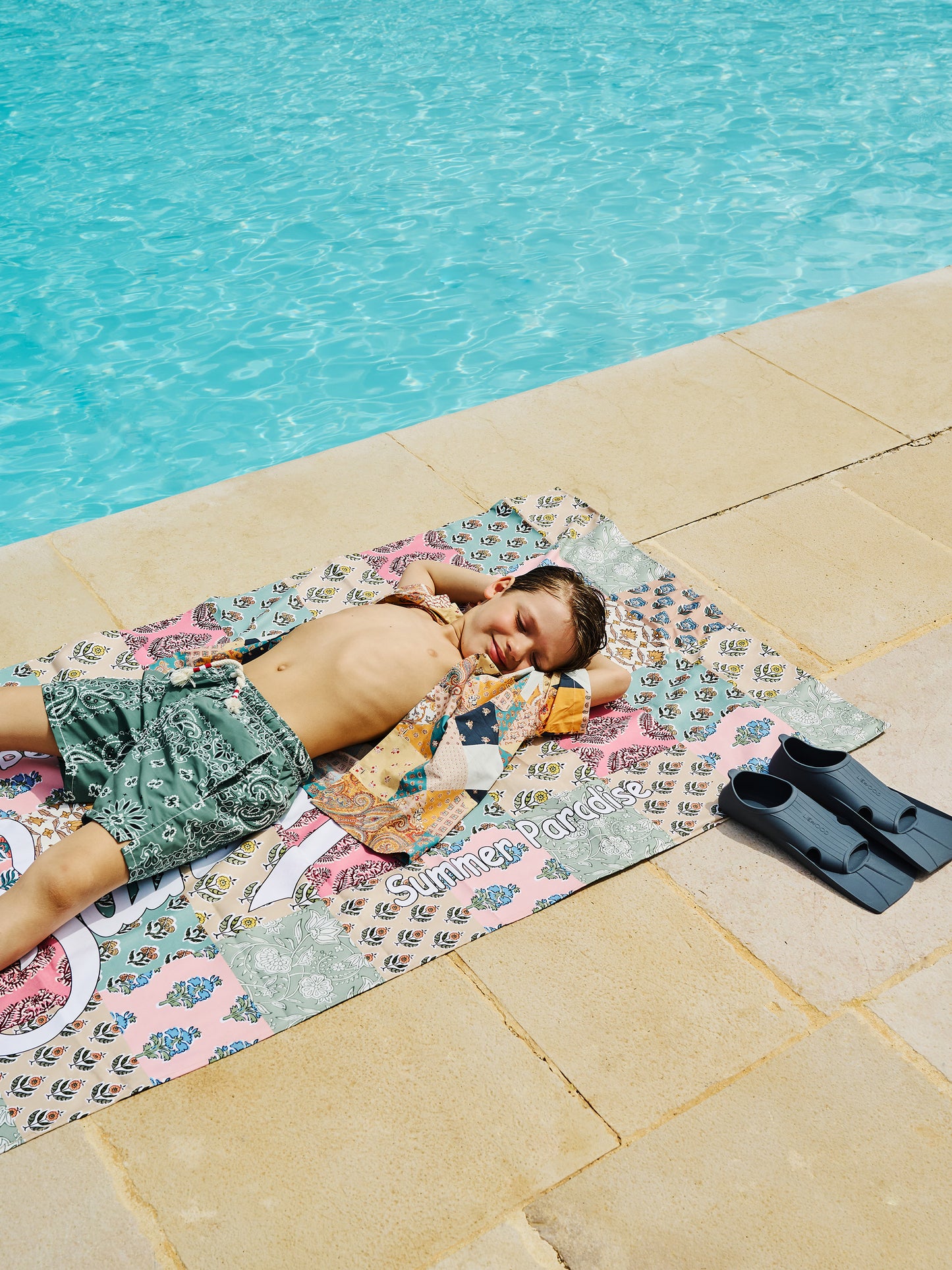 Multicolor shirt for boy with paisley print