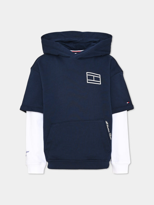 Blue hoodie with logo for boy