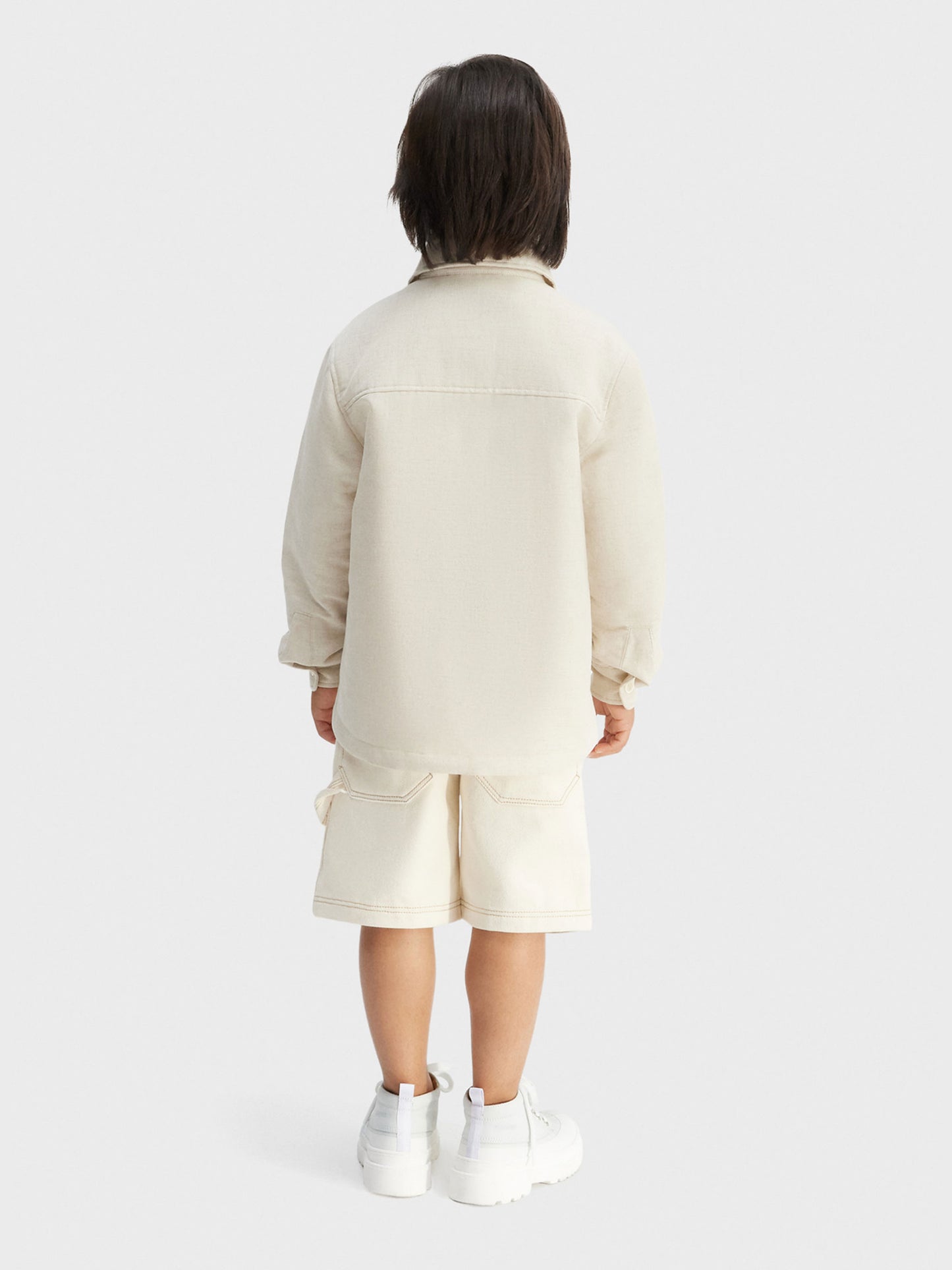 Beige 'La Chemise Boulanger' jacket for boy with logo