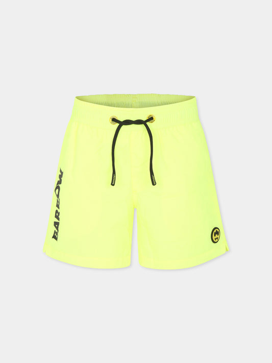 Yellow swim shorts for boy with smiley